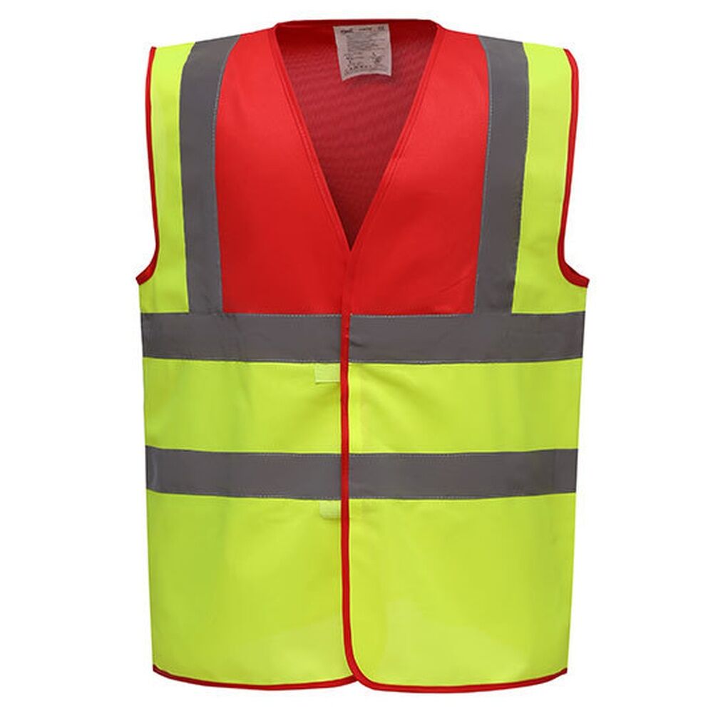 Warnschutz-Weste High-Vis 2-Bands "YK100" in gelb/rot, XXL - Bild 1