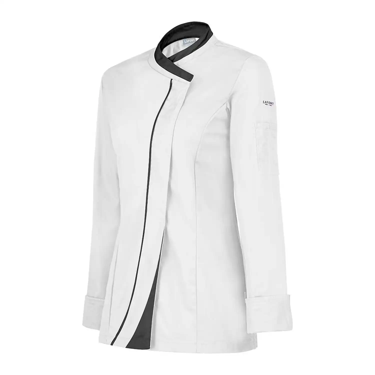 Damen Kochjacke "SAFFRON" in weiß/schwarz, L - Thumbnail 2