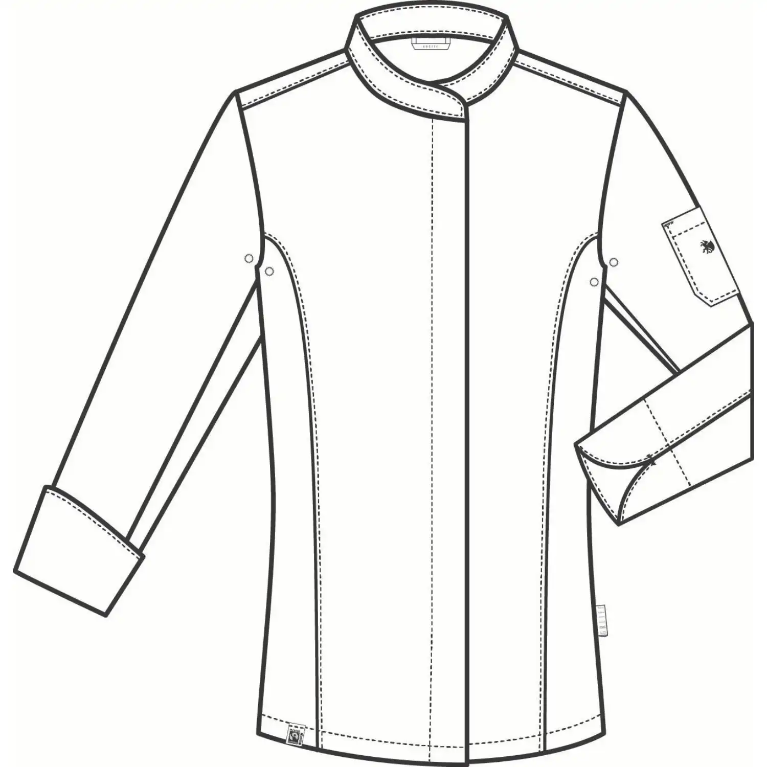 Damen Kochjacke "54001" - GREIFF® in L, Weiß - Thumbnail 3