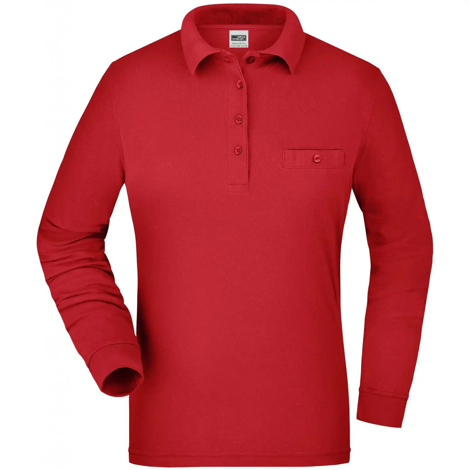 Damen Langarm Poloshirt "JN865" in red, 3XL - Bild 1