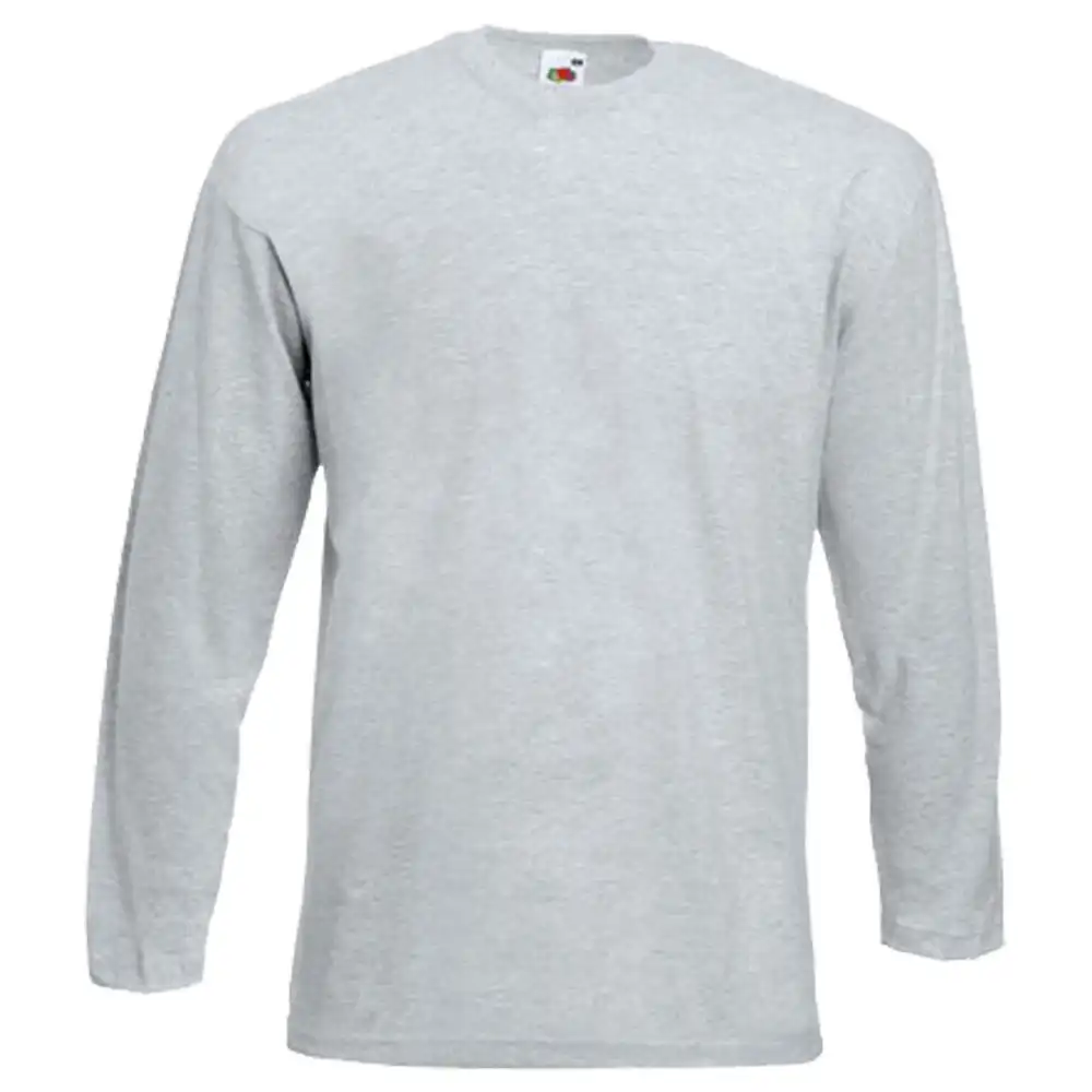 Langarmshirt "F240" 100% Baumwolle Valueweight in heather grey, L - Thumbnail 1