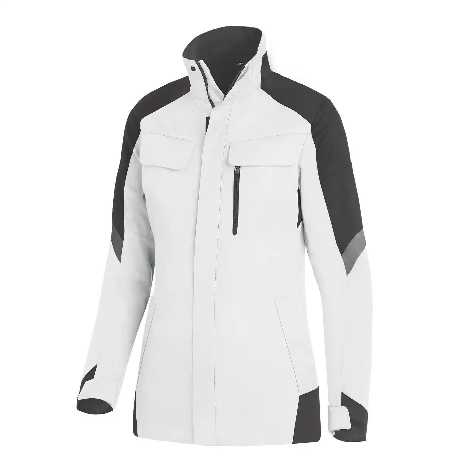 Damen Arbeitsjacke "ANDREA" in weiß/anthrazit, XXL - Thumbnail 1