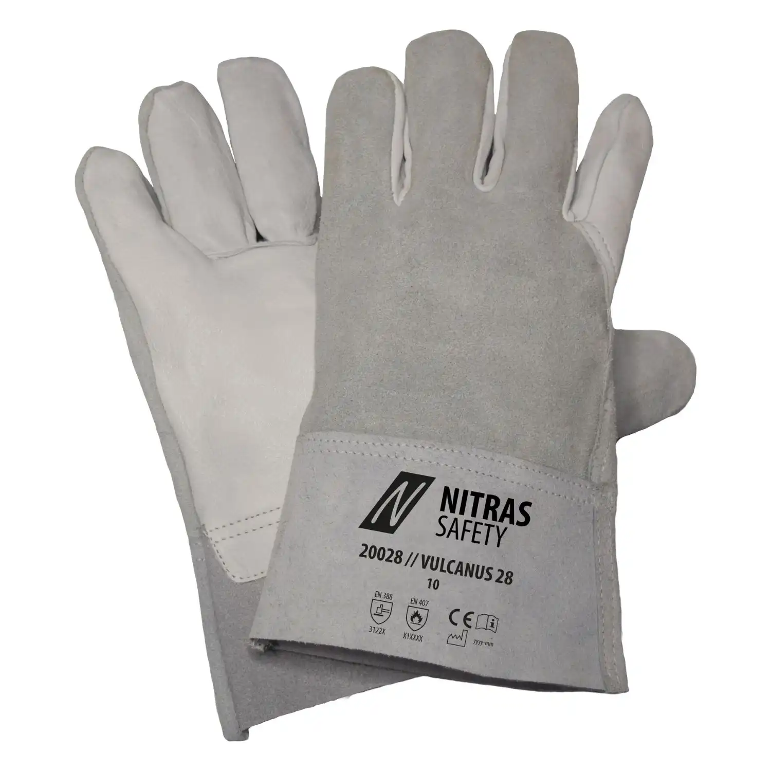 Leder-Schweißerhandschuhe "VULCANUS 28" Größe 10 - Thumbnail 1