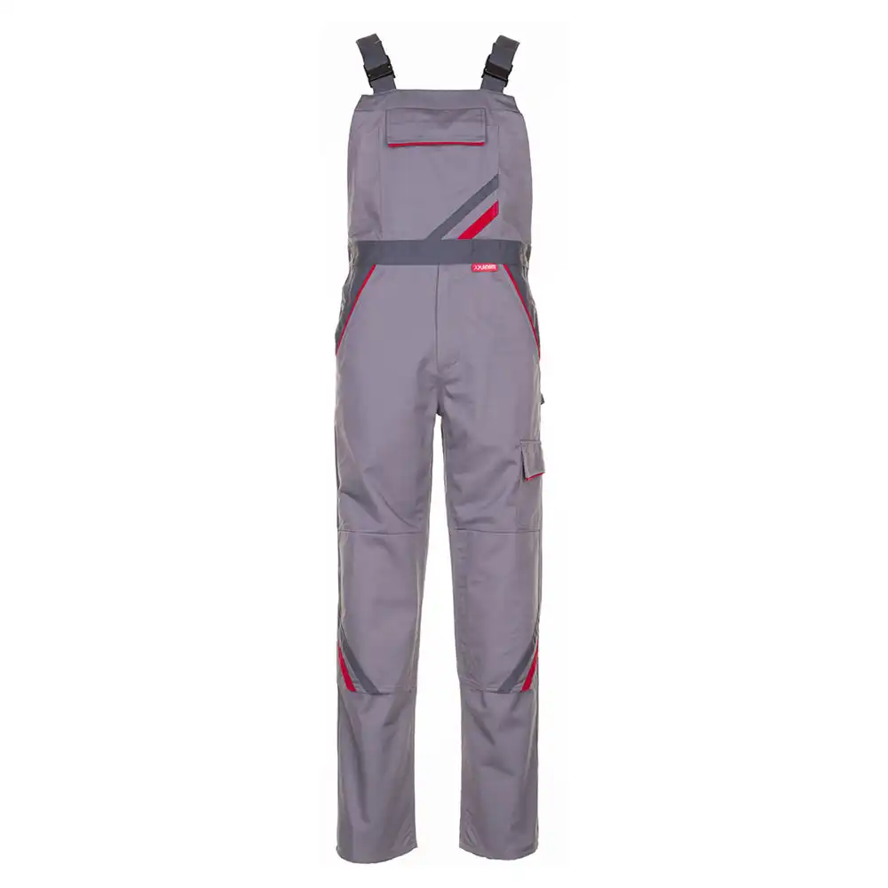 Latzhose "HIGHLINE" 285g/m² Canvas-Besatz in zink/schiefer/rot, 56 - Bild 1