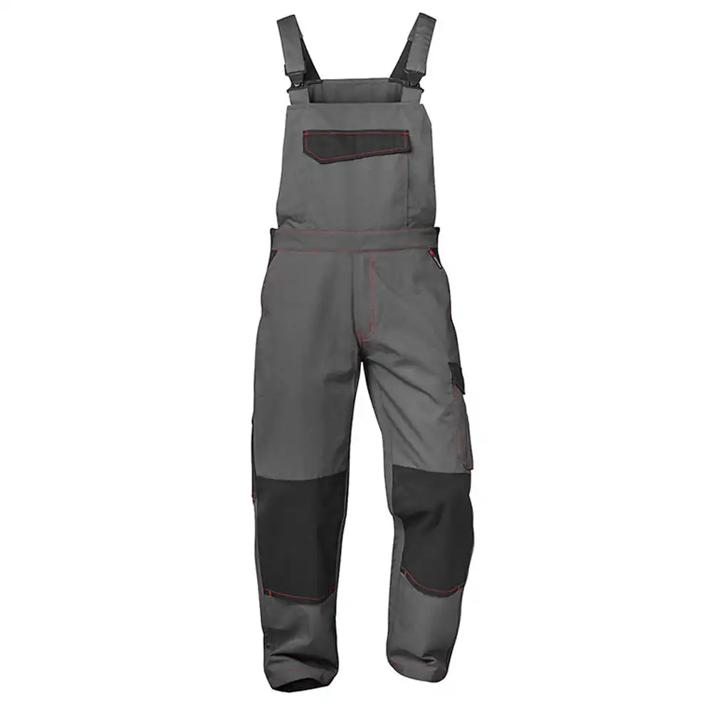 Latzhose Twill "BEVEREN / ANDERLECHT / ZULTE" in grau/schwarz, 48 - Thumbnail 1