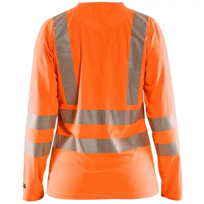 Damen Warnschutz Langarmshirt mit UV-Schutz "3485" in Orange, 3XL - Thumbnail 2