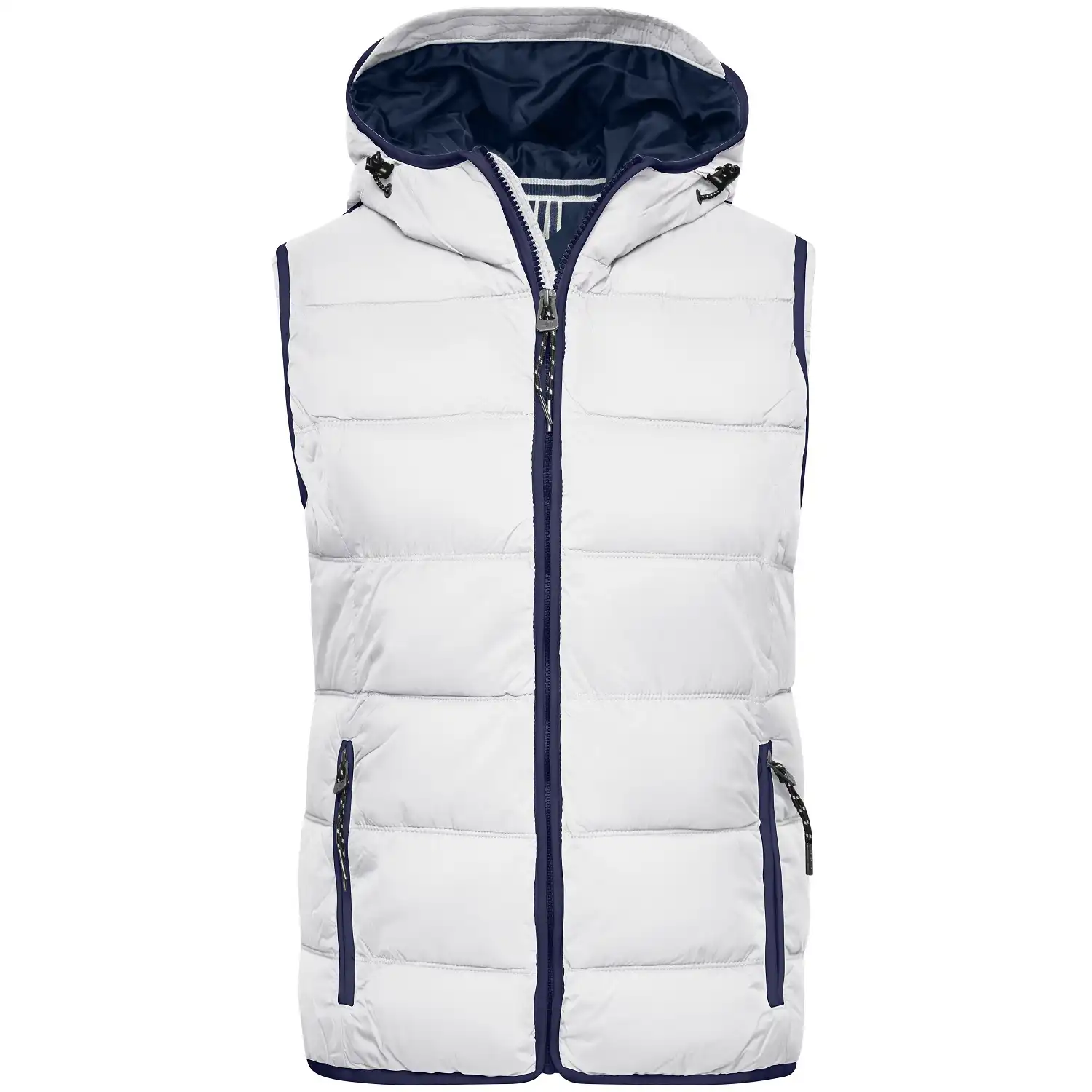 Damen Maritime Weste "JN1075" in white/navy, M - Bild 1