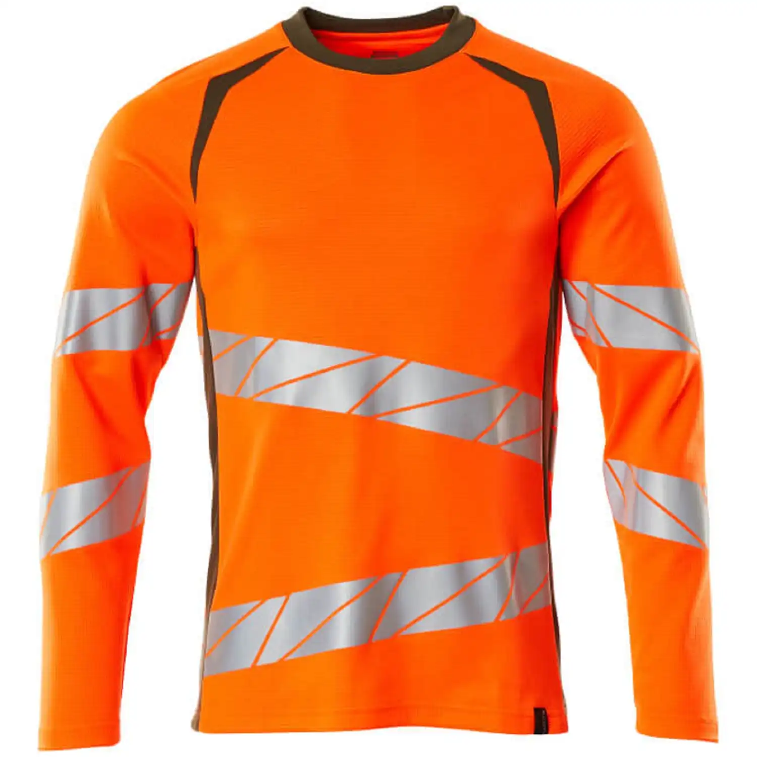 Warnschutz Langarmshirt "ACCELERATE SAFE" UV-Schutz in orange/moosgrün, XXL - Thumbnail 1