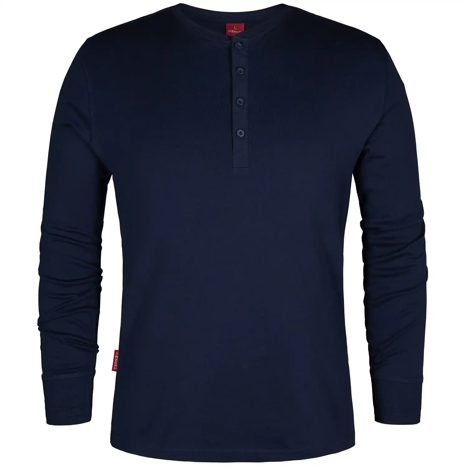 Langarmshirt Henley-Grandad "9257-565" Extend in blue ink, L - Thumbnail 1
