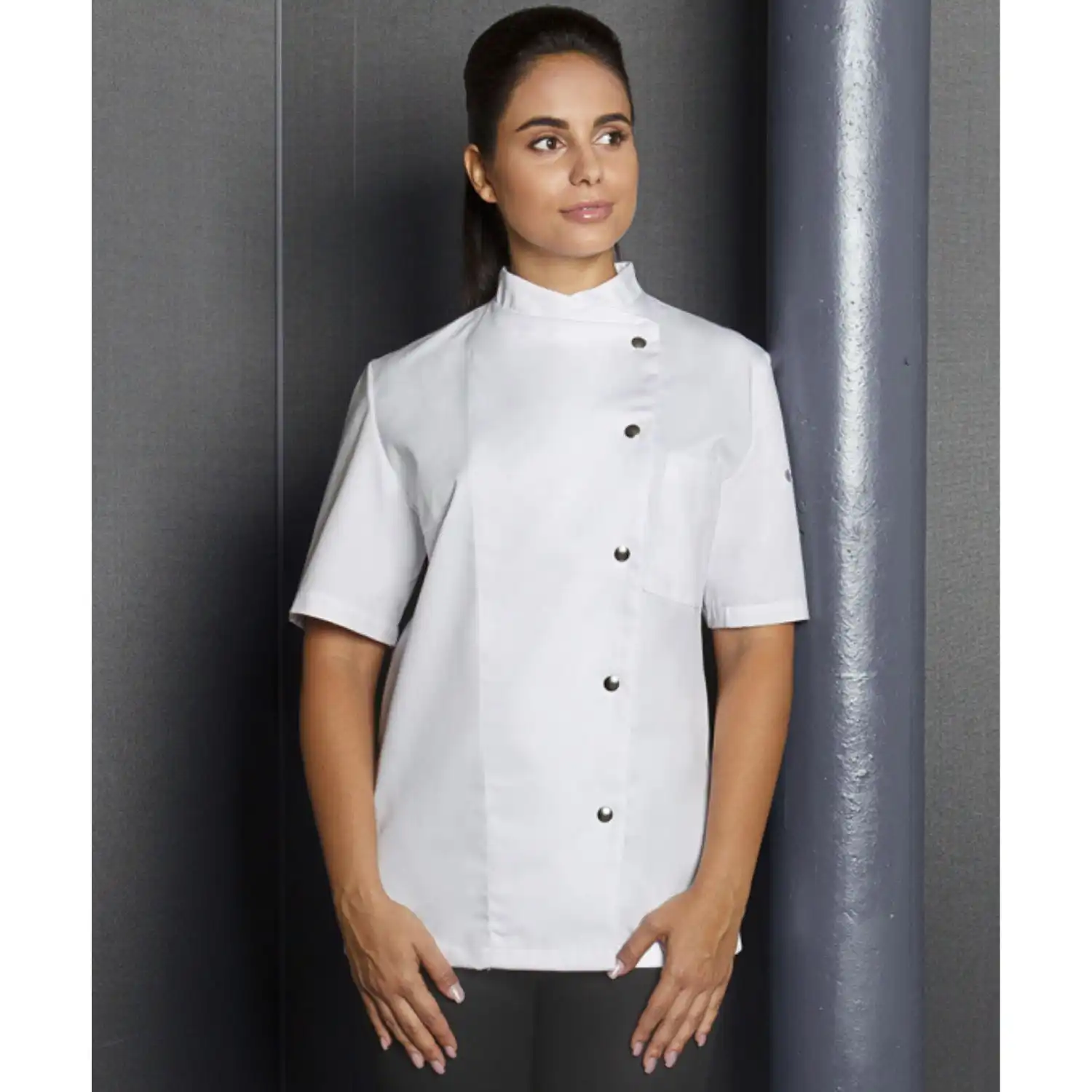 Damen Kochjacke Greta "JF 4" in 48, Weiß - Thumbnail 6