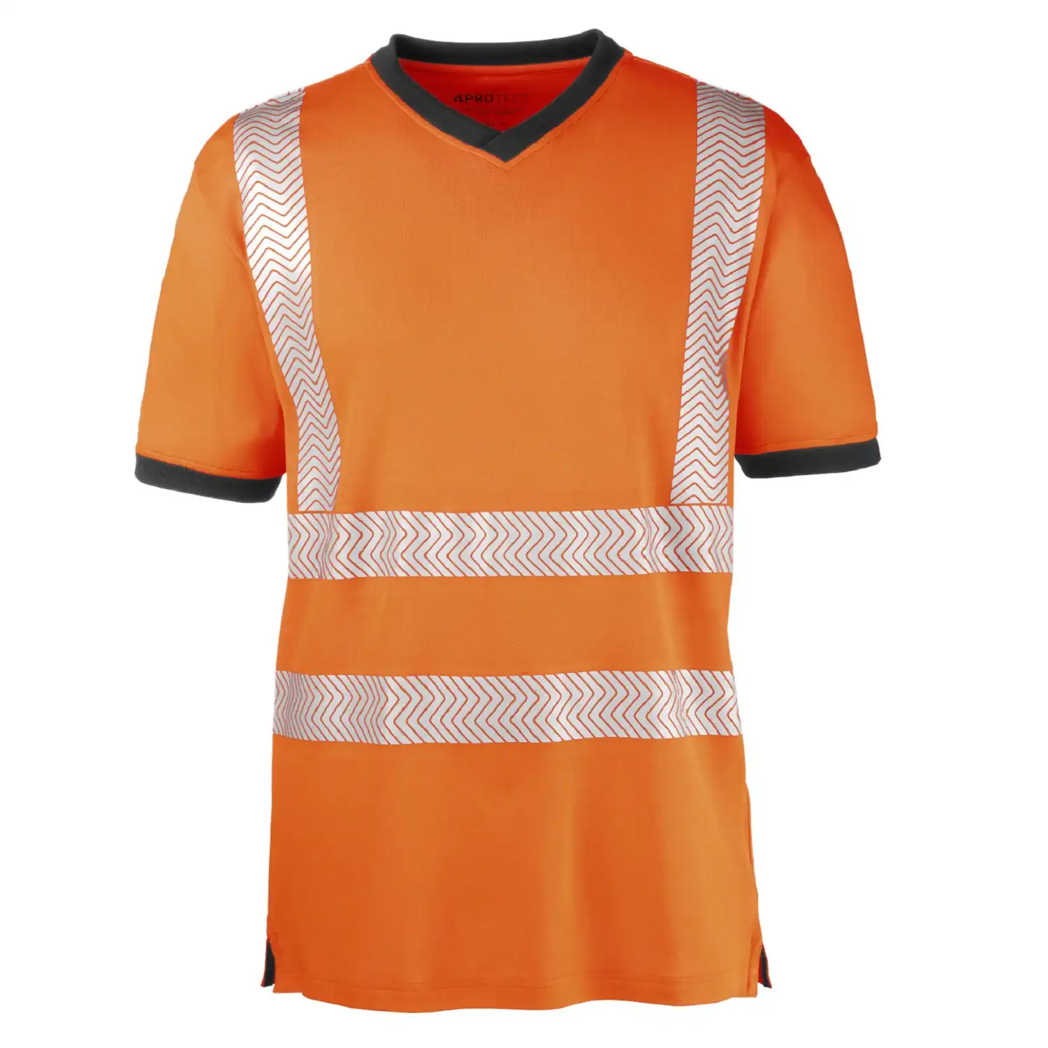 Warnschutz T-Shirt "MIAMI" UV-Schutz in orange/grau, S - Thumbnail 1