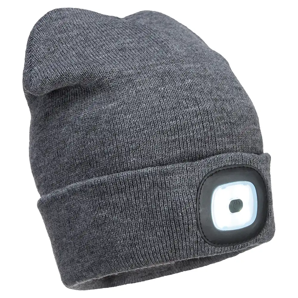 LED Wintermütze "B029" in grau - Thumbnail 1