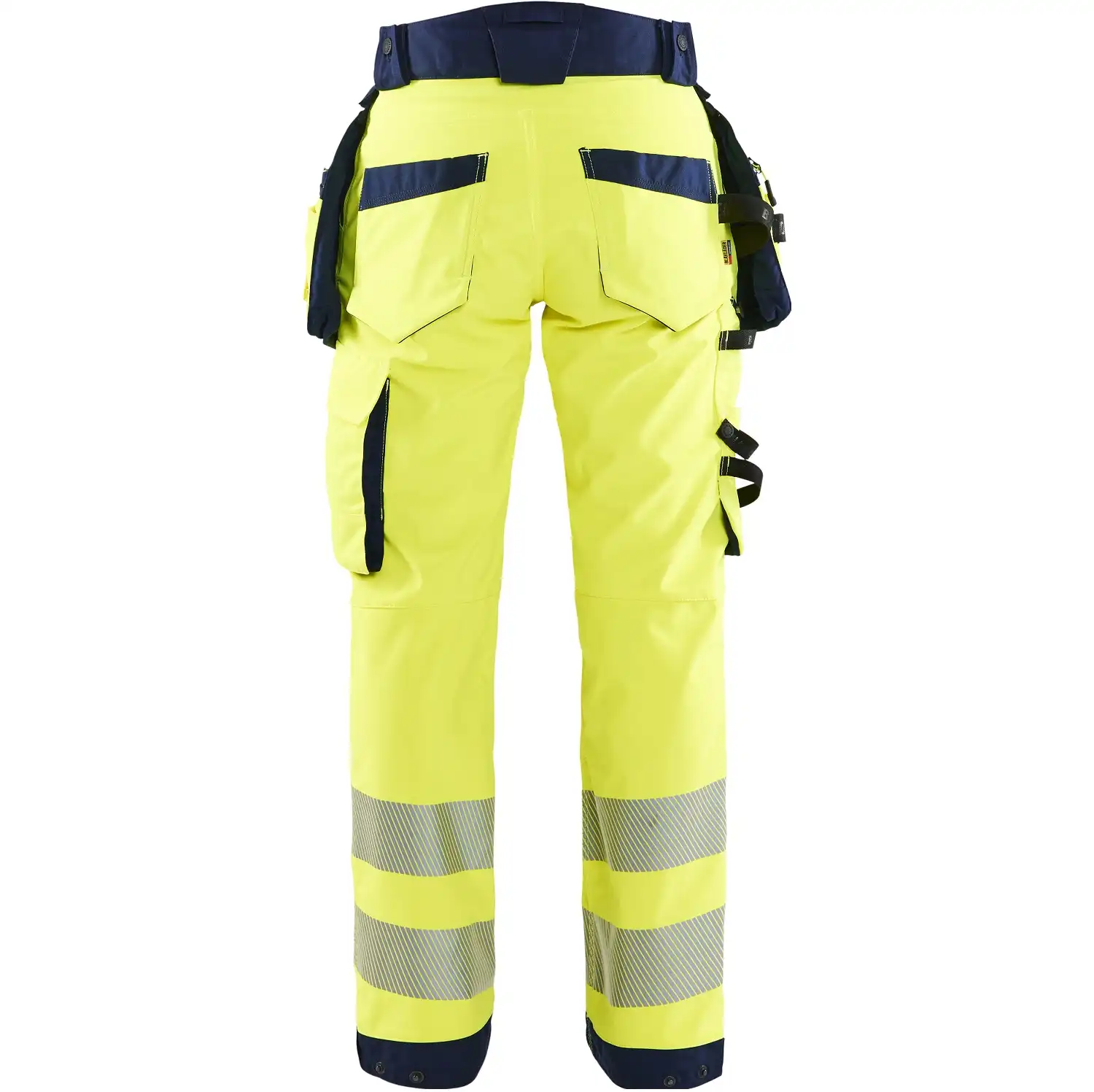 Damen Warnschutz Softshell Handwerkerhose "7118" Kl. 2 in gelb/marine, C34 - Thumbnail 2