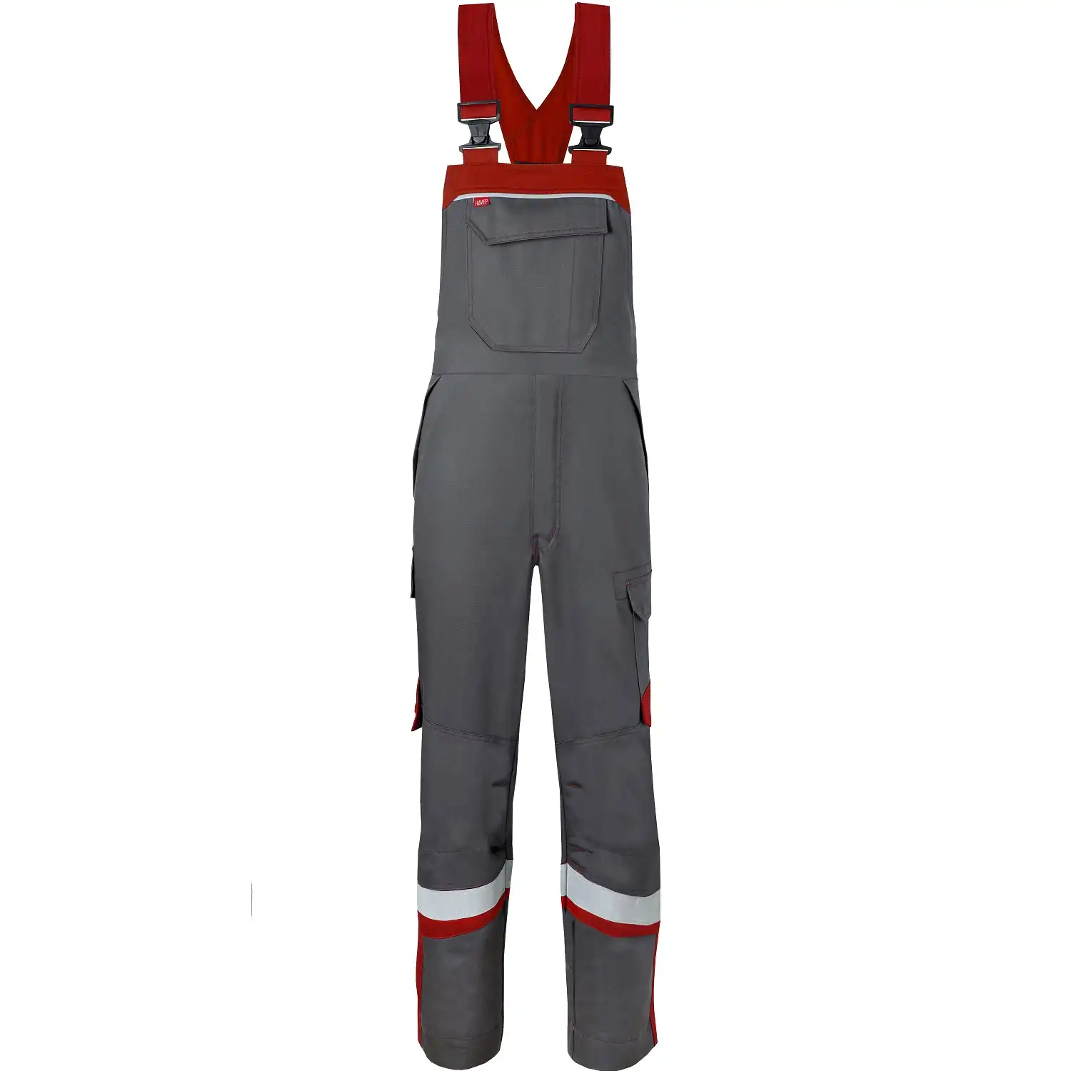 Multinorm Latzhose "20288" 5safety Image+ in dunkelgrau/rot, 44 - Bild 1