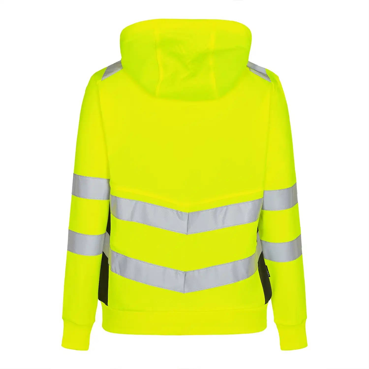 Damen Warnschutz Kapuzen Sweatjacke "8027-241" Safety Kl. 2 in gelb/marine, L - Thumbnail 2