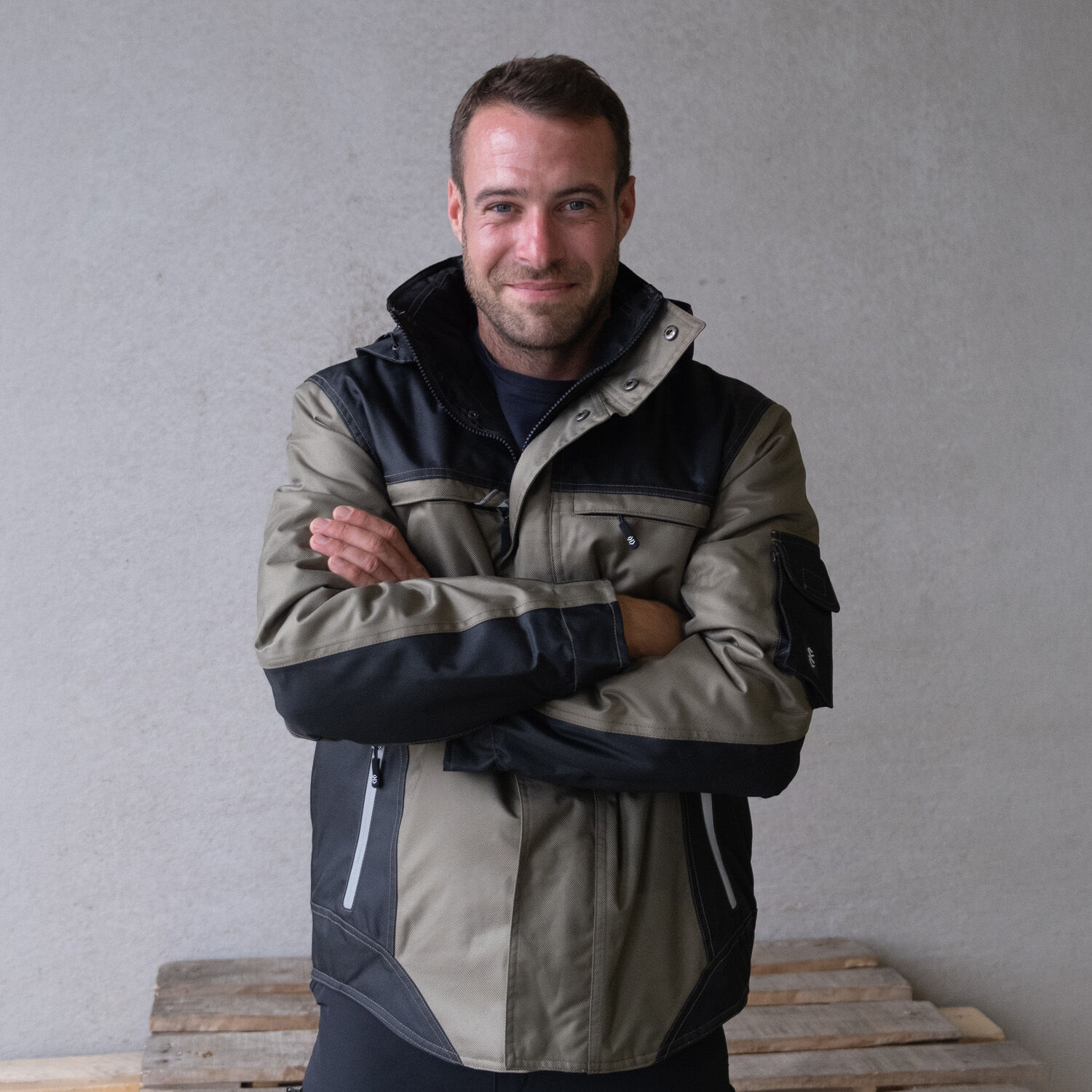 Winterjacke "PADDING" in oliv/schwarz, L - Thumbnail 2