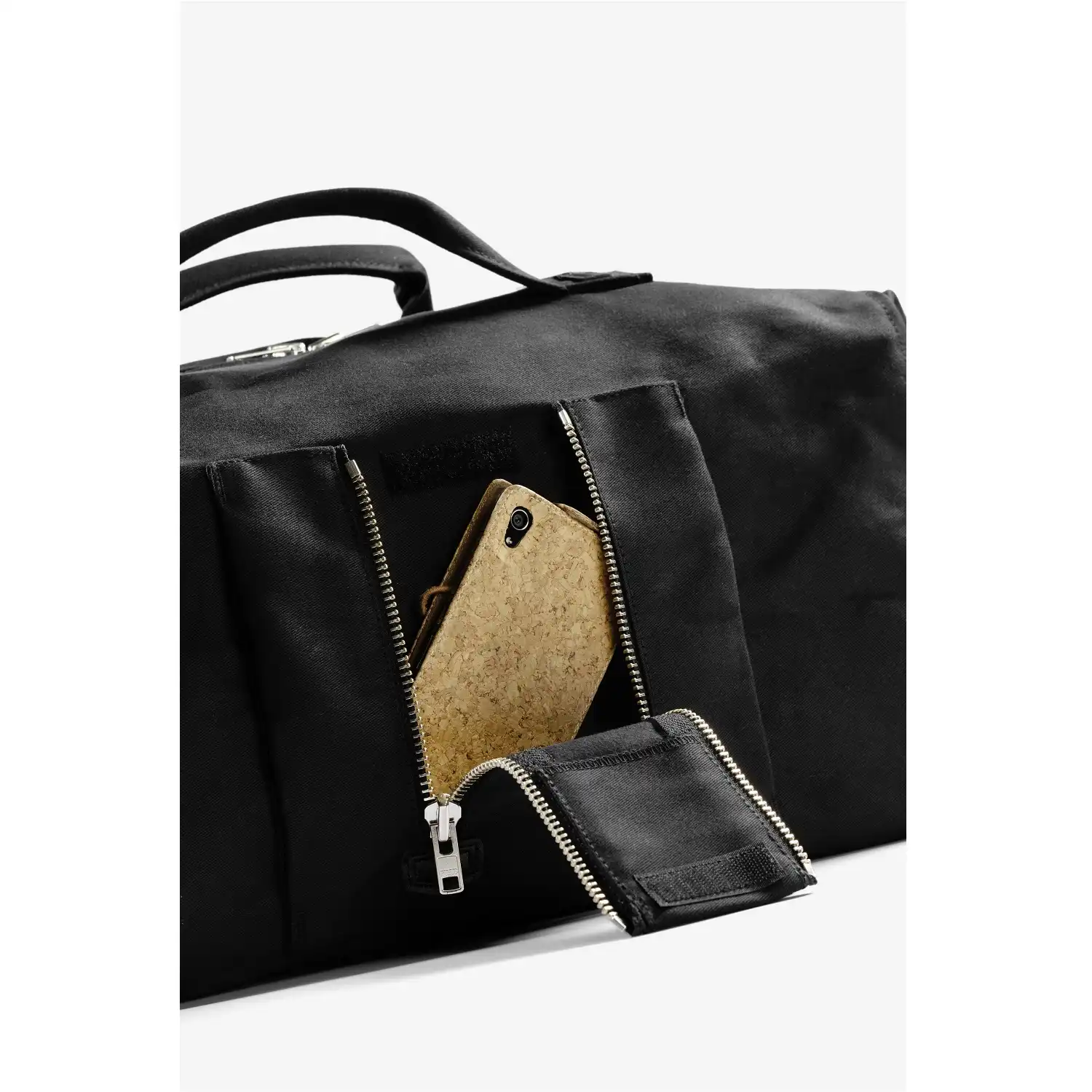 Reisetasche "HERMANN" Zwirn-Doppel-Pilot schwarz - Thumbnail 4