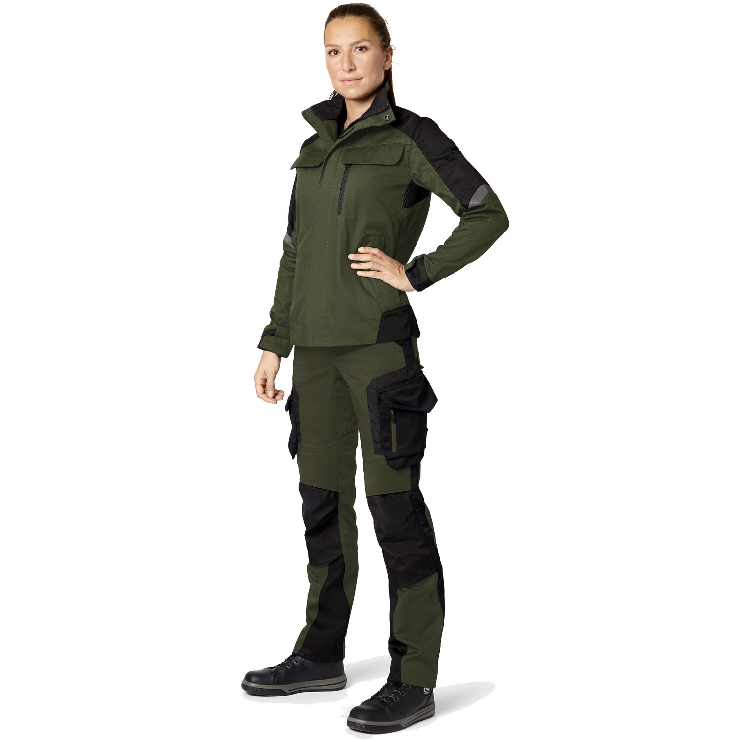 Damen Arbeitshose "ANNETTE" in oliv/schwarz, 36 - Thumbnail 5