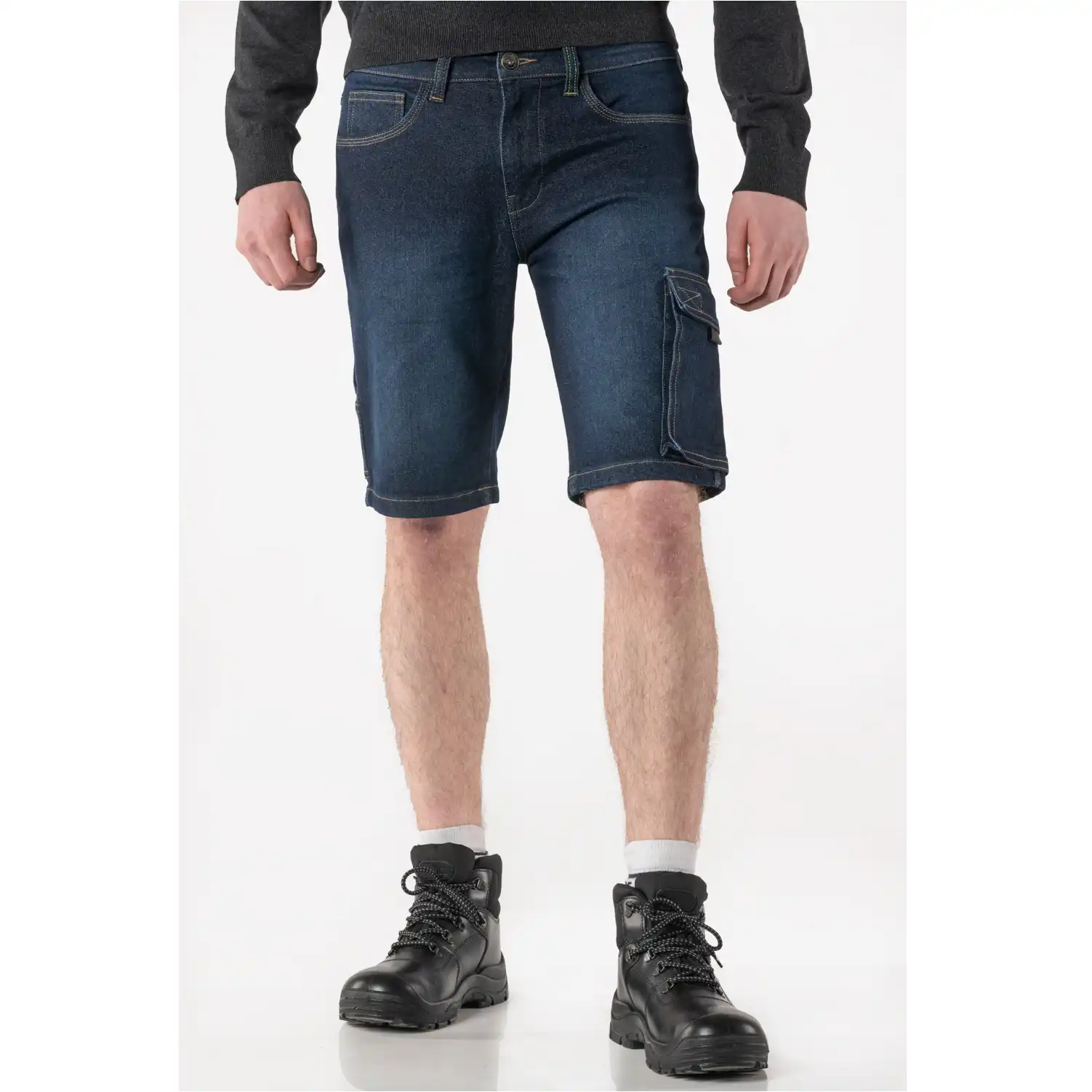 Stretch Jeans Shorts "EDO" X34 dark blue in W29 - Thumbnail 4