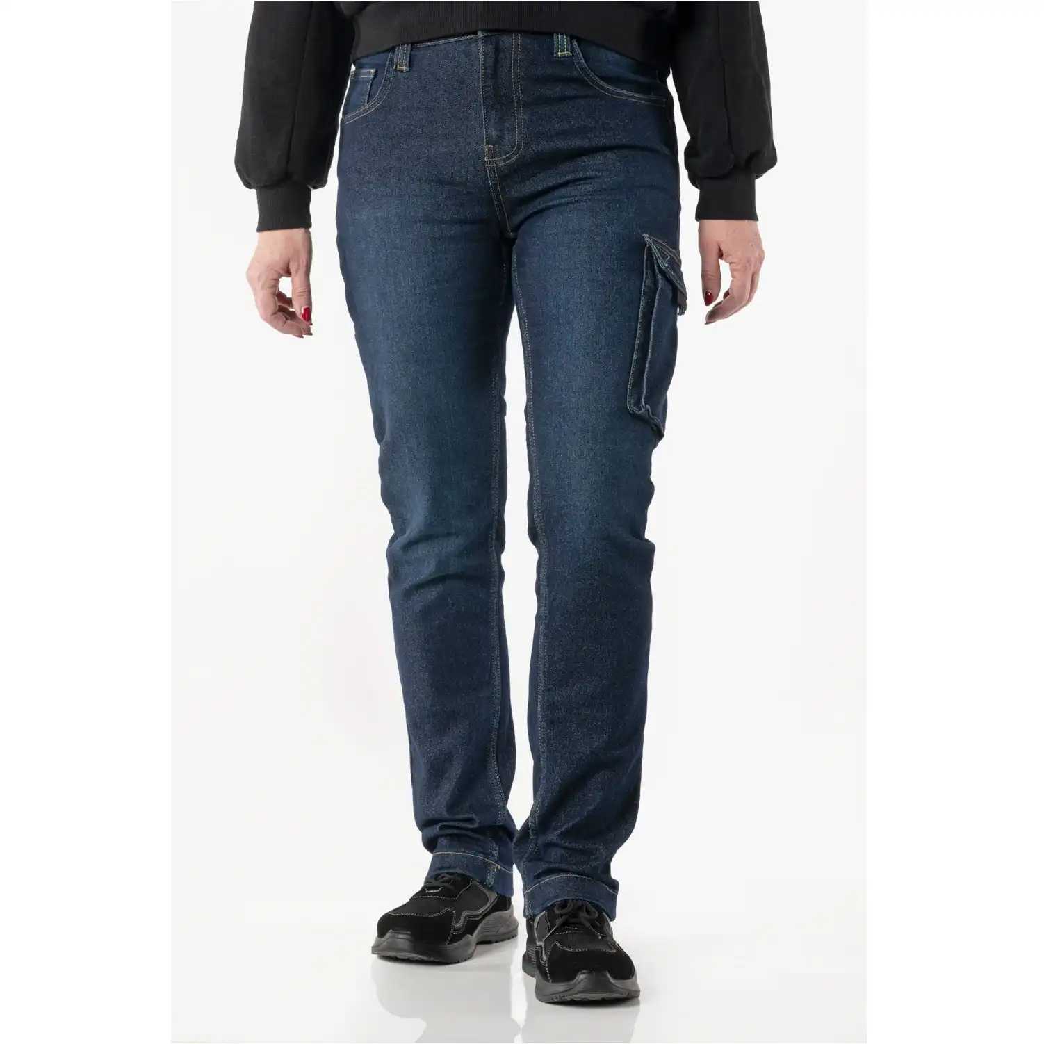 Damen Stretch Jeans "LAURA" X34 dark blue in W31L30 - Thumbnail 4