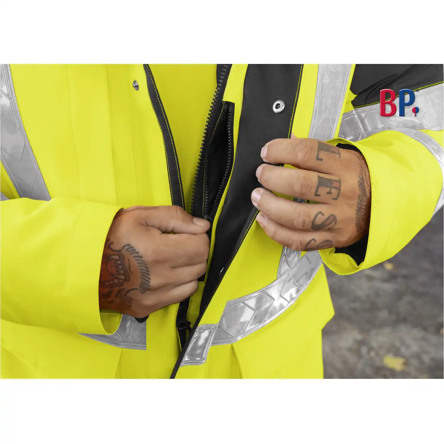 Warnschutz Winterjacke "2033-880" in warnorange/anthrazit, 3XL - Thumbnail 3