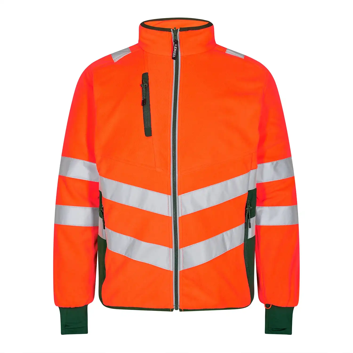 Warnschutz Fleece-Jacke "1192-236" Safety Kl. 2 in orange/grün, L - Thumbnail 1