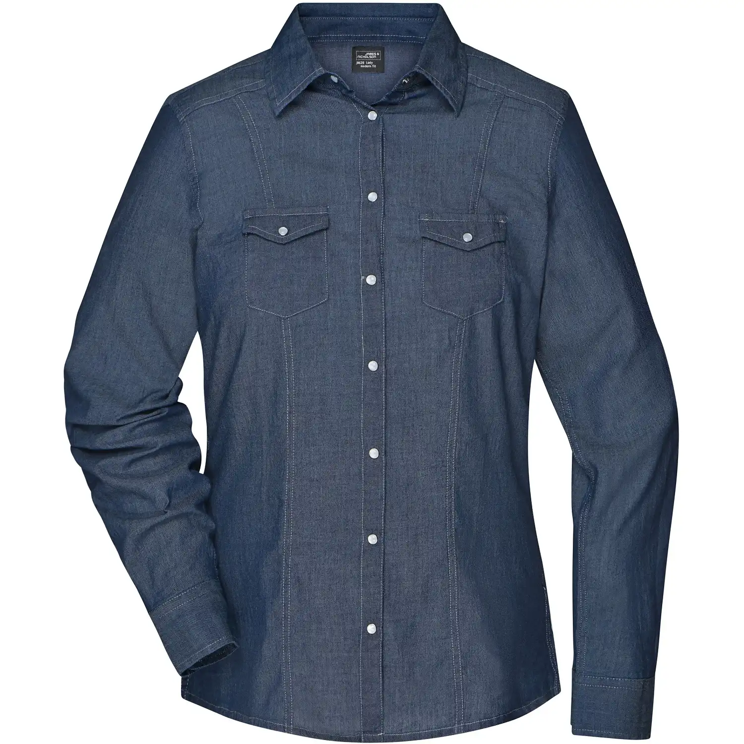 Damen Jeans-Bluse "JN628" in dark-denim, L - Bild 1