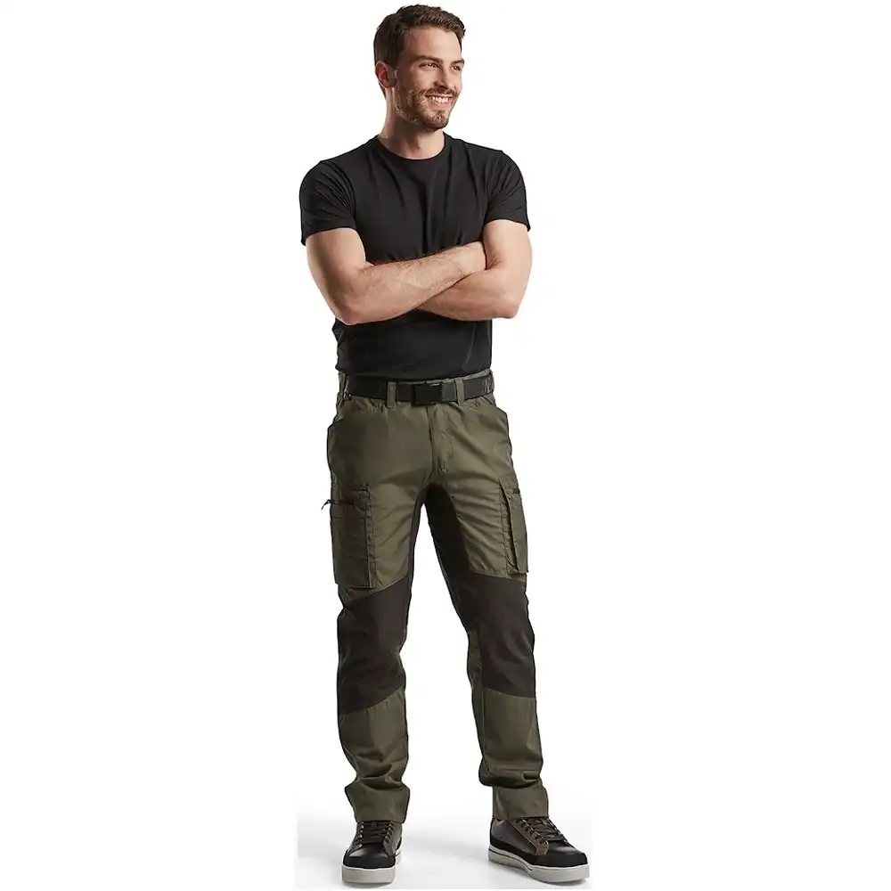 Service Bundhose "1459-1845" 166 g/m² in armygrün/schwarz, 50 - Thumbnail 3