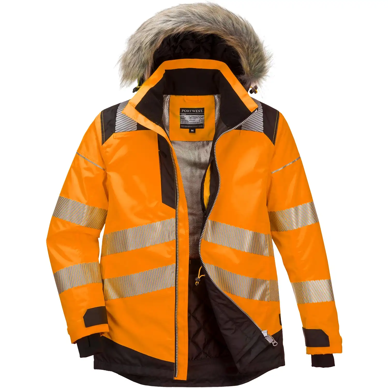 Warnschutz Winterparka "PW369" PW3 in orange/schwarz, S - Thumbnail 1