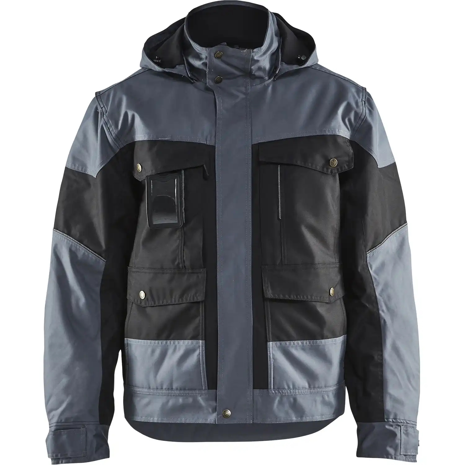 Winterjacke mit Kapuze "4886" in schwarz/grau, L - Thumbnail 1