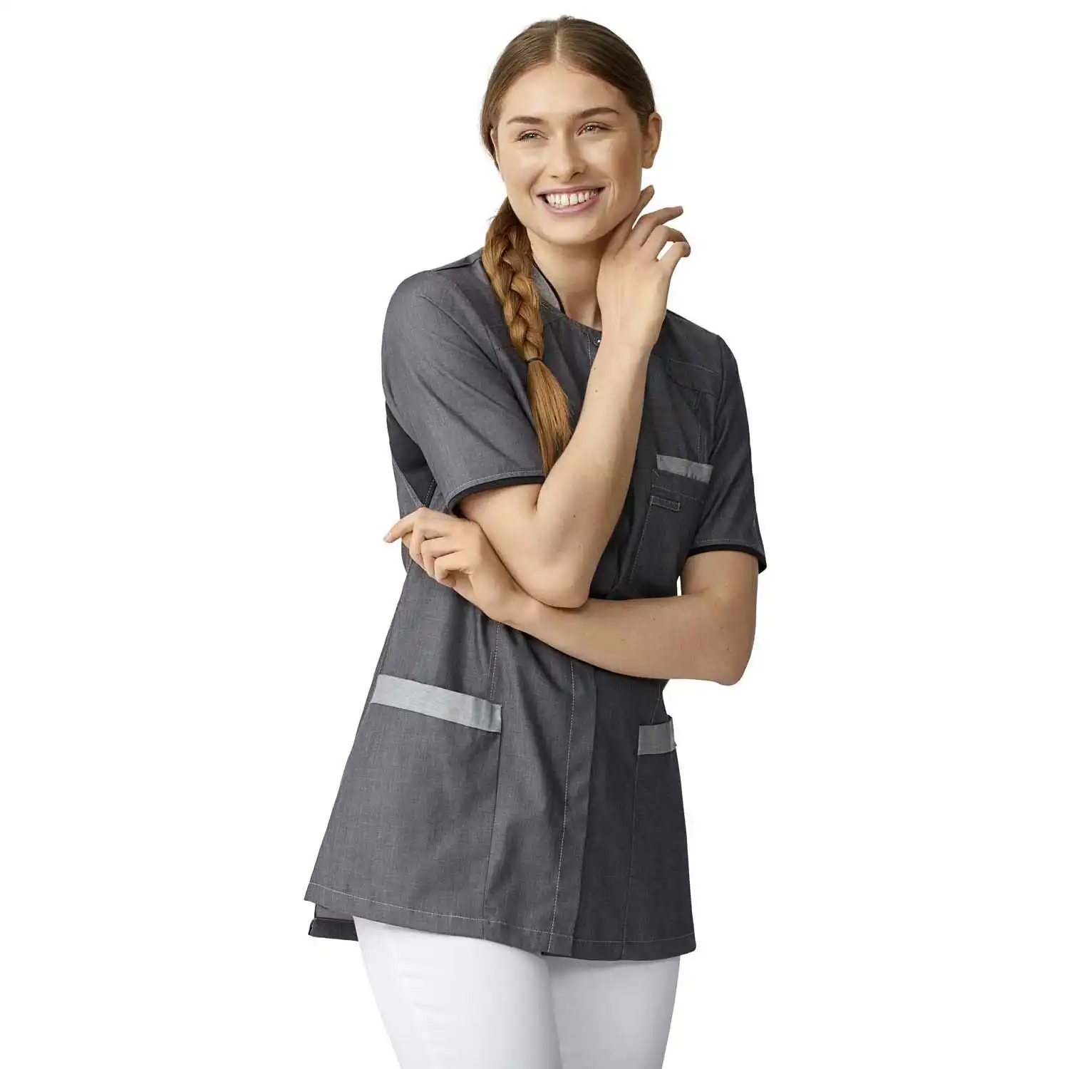 Damen Kasack "15415" in grau, L - Thumbnail 3