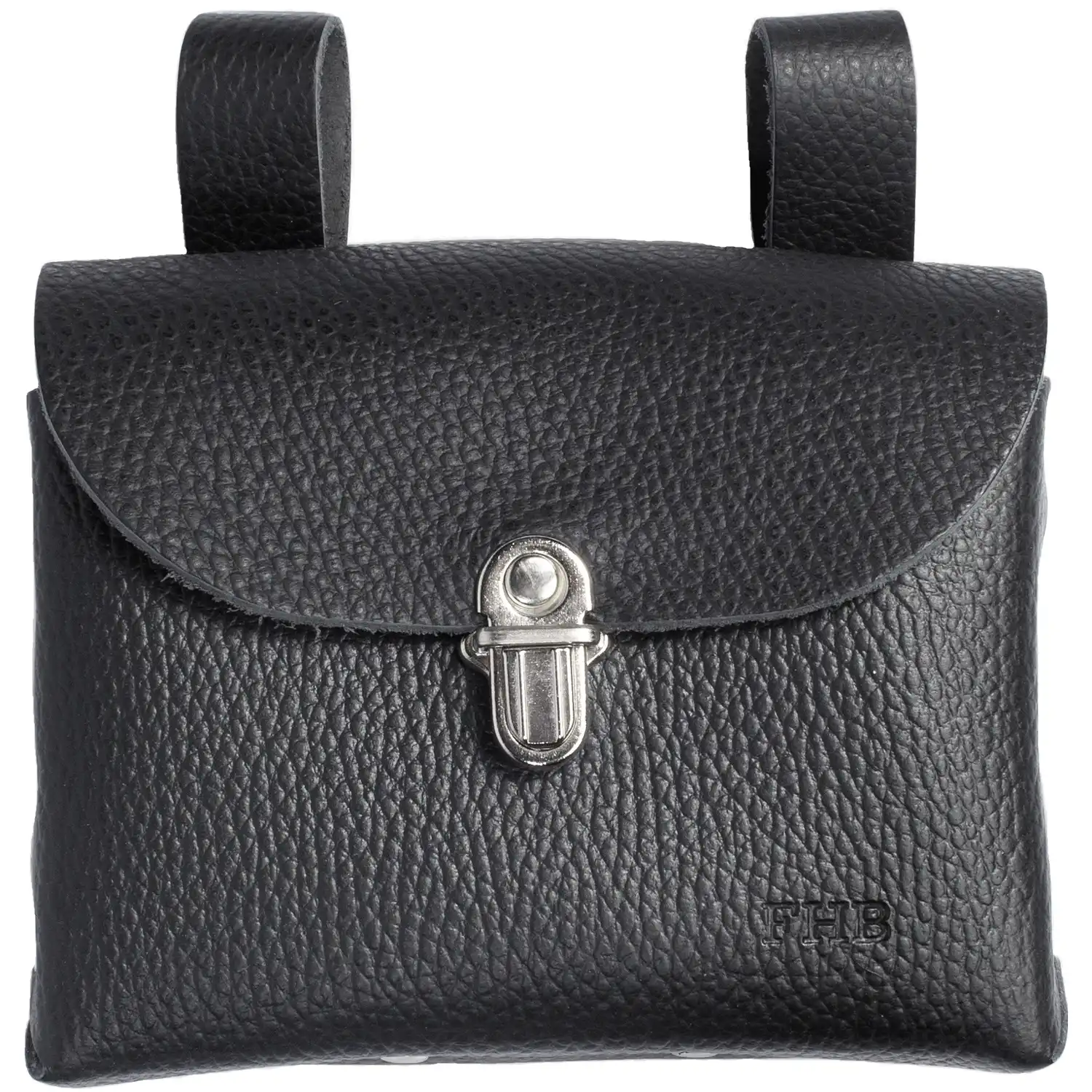 Nageltasche doppelt genietet mit Klappe "BASTIAN" schwarz - Thumbnail 1