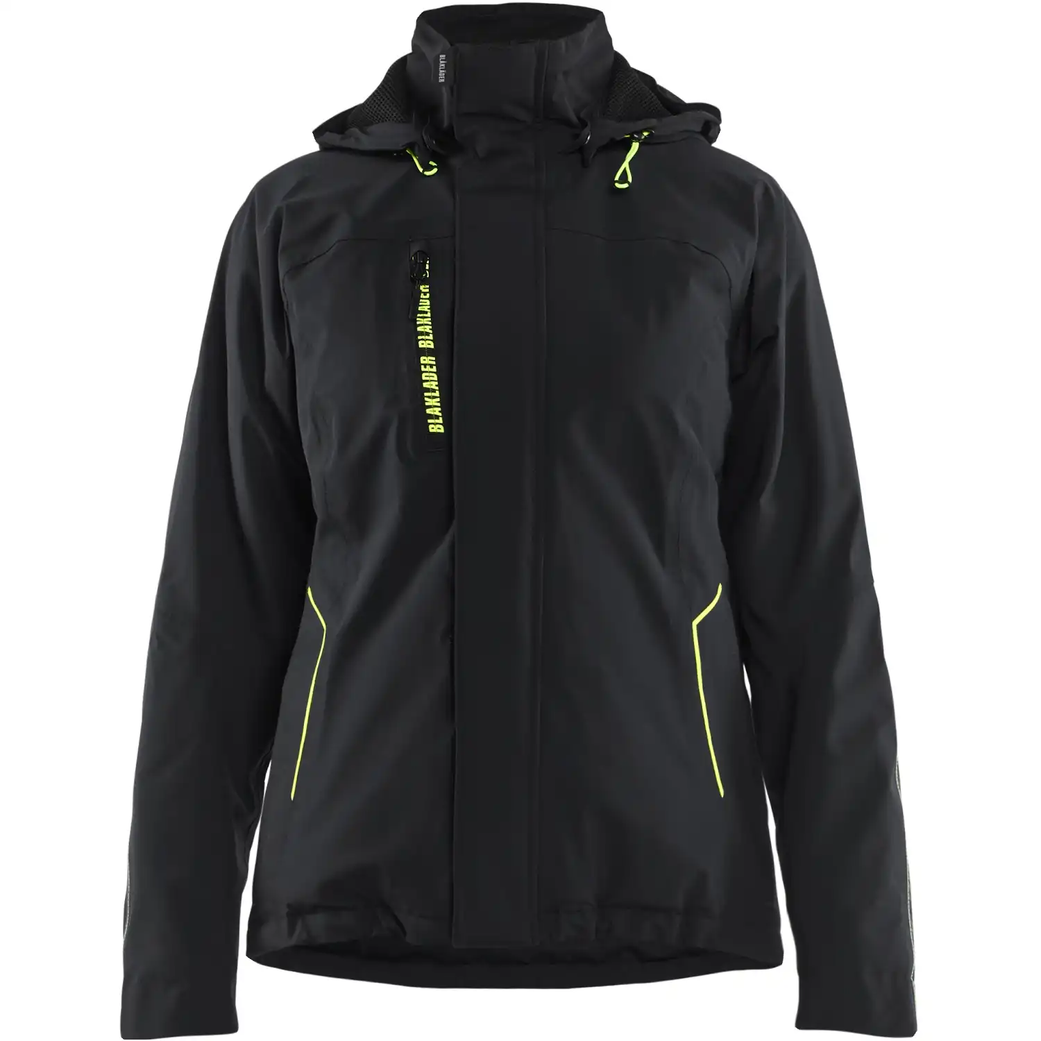 Damen Stretch Winterjacke "4408" in schwarz/gelb, M - Thumbnail 1