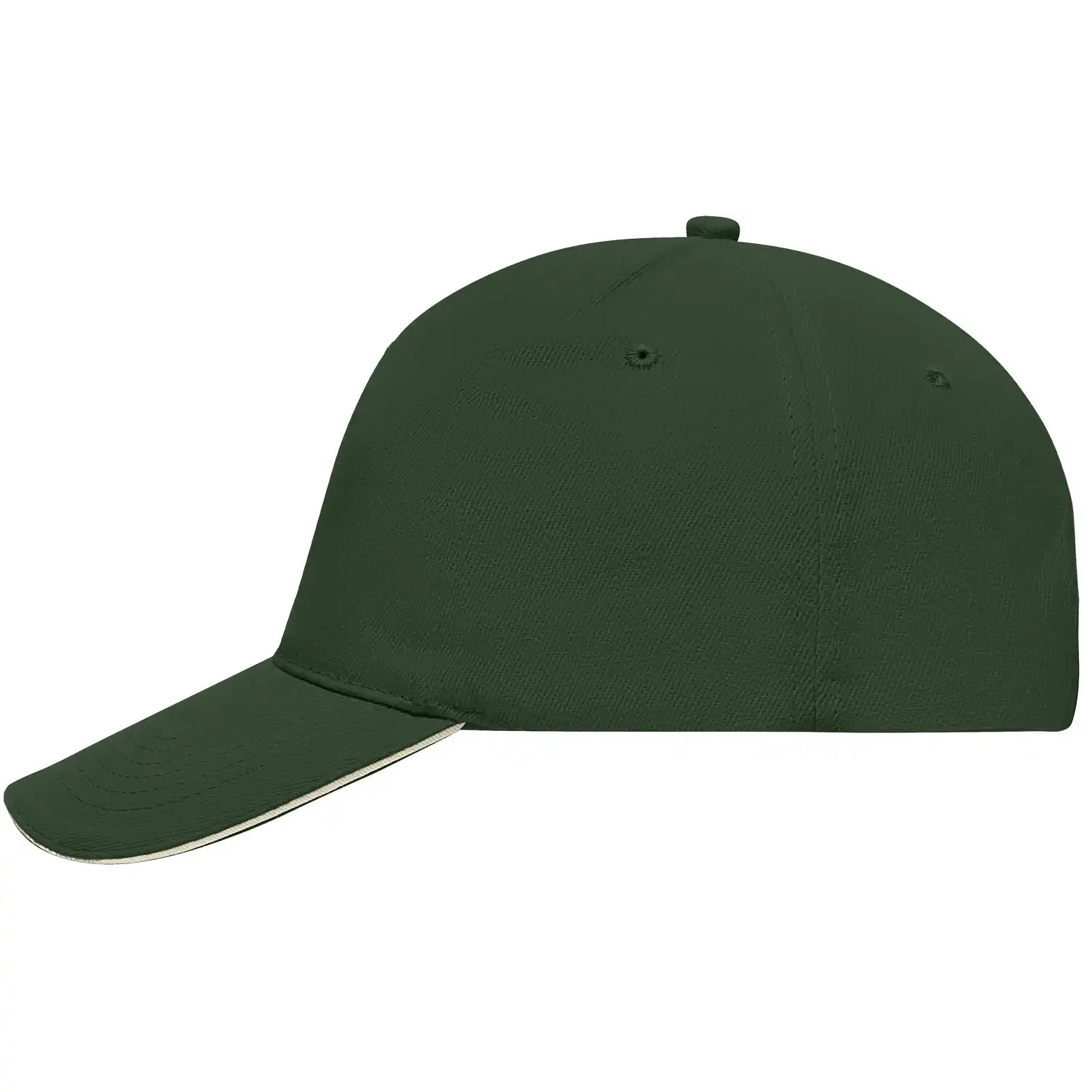 Basecap "MB035" 5-Panel-Sandwich in dark-green/natural - Bild 1
