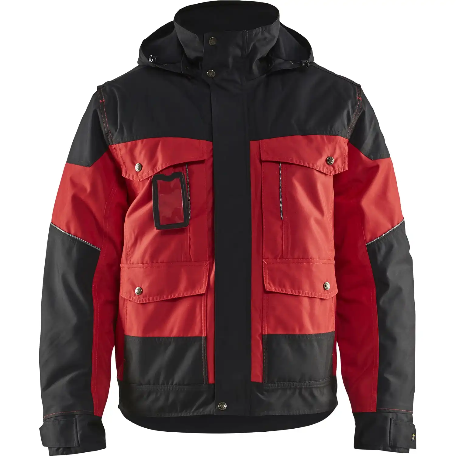 Winterjacke mit Kapuze "4886" in rot/schwarz, L - Thumbnail 1