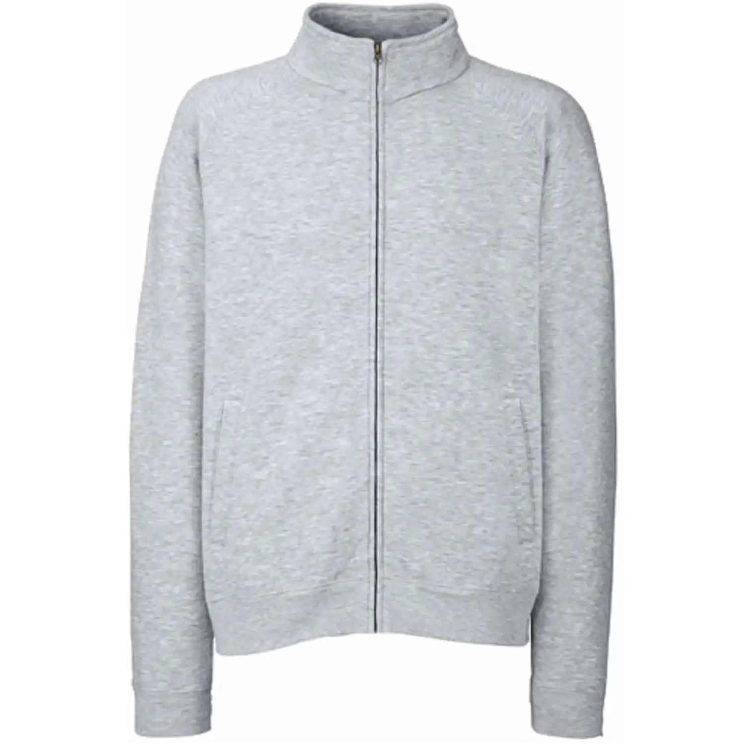 Sweatjacke "F457" 100% Baumwolle Premium in heather grey, L - Bild 1