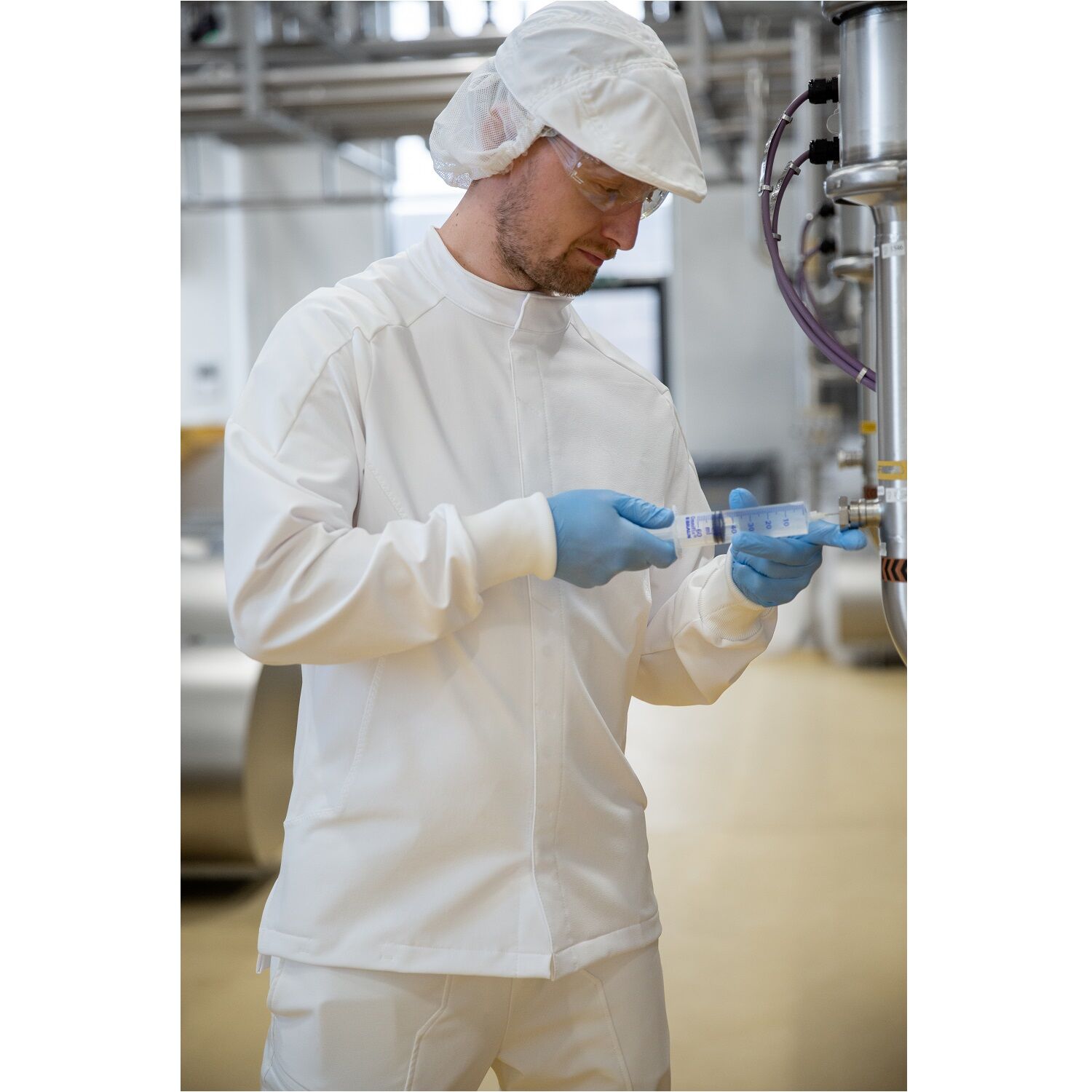 Schiebermütze mit Haarnetz "20150-230" Food & Care weiß in L - Thumbnail 4