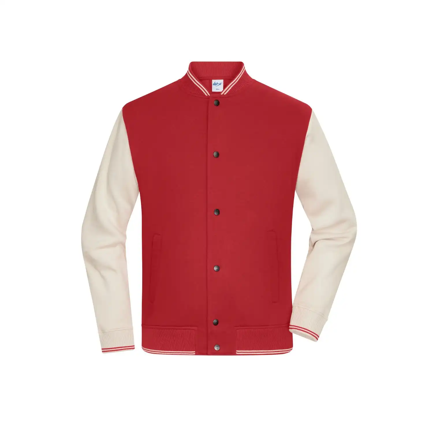 College-Jacke Unisex "8044" in XS, carmine-red/sandstone - Thumbnail 1