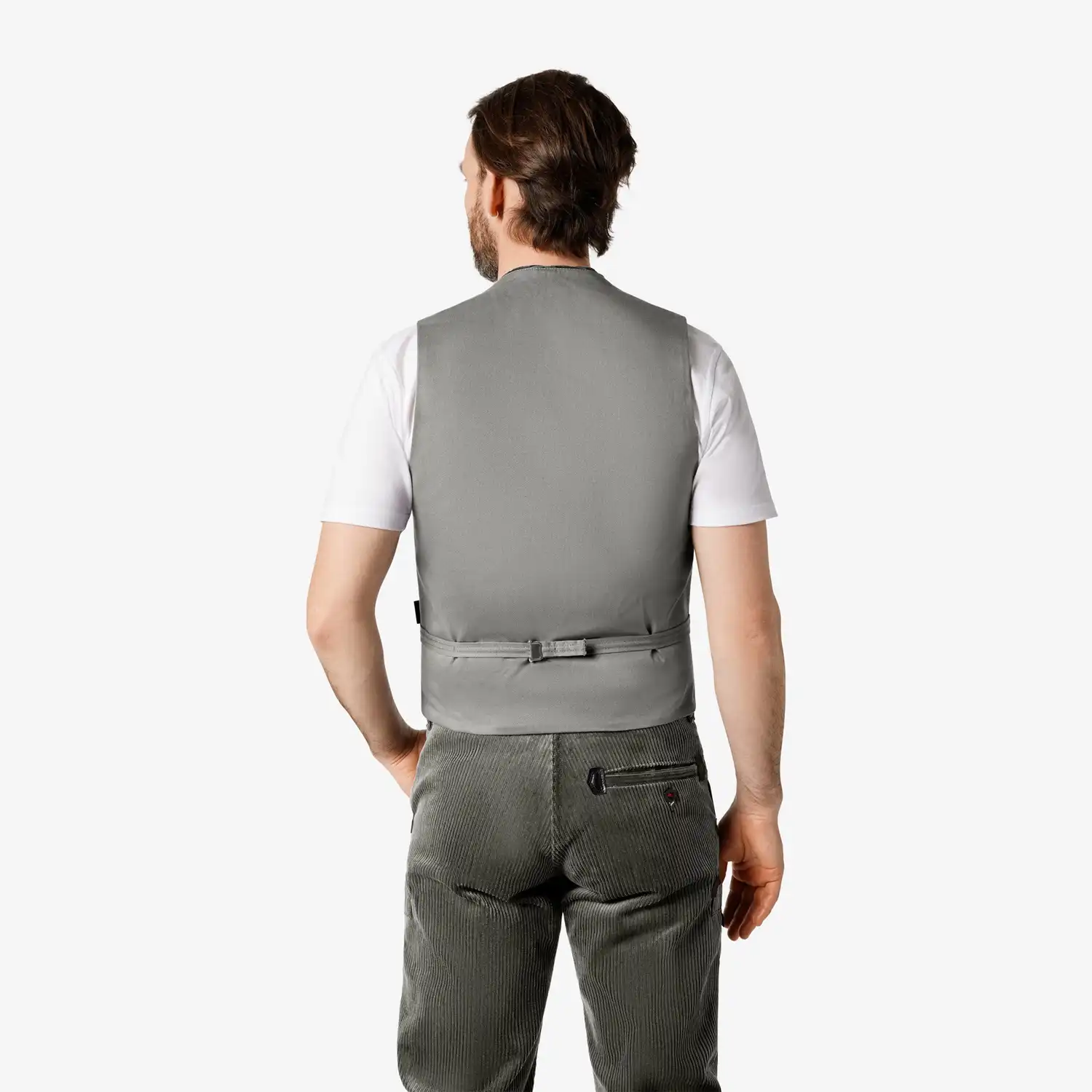 Zunftweste Trenkercord "HEINER" in grau, 44 - Thumbnail 2