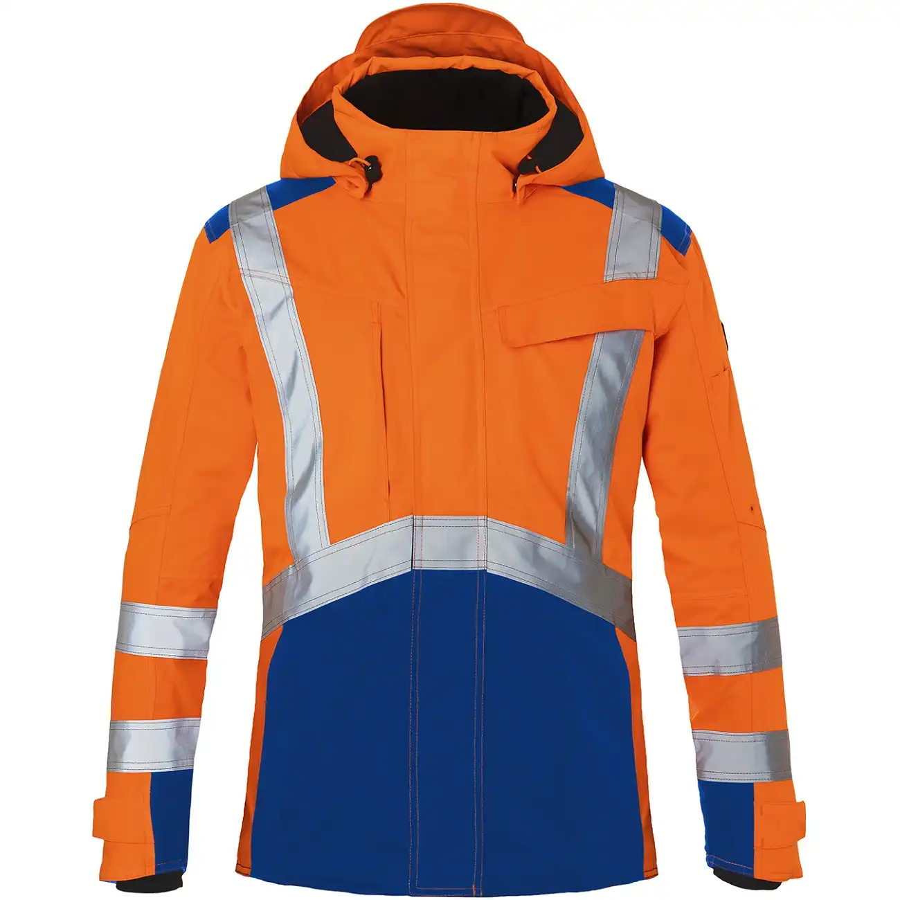 Warnschutz Winterjacke "REFLECTIQ" in orange/kornblau, 3XL - Thumbnail 1