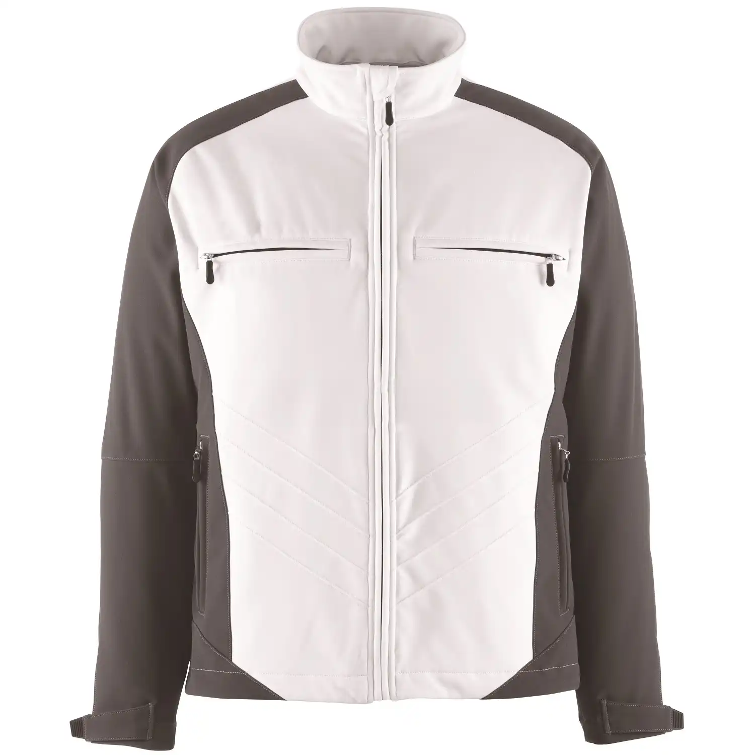 Softshelljacke "DRESDEN" Unique Zweifarbig in weiß/anthrazit, XXL - Bild 1