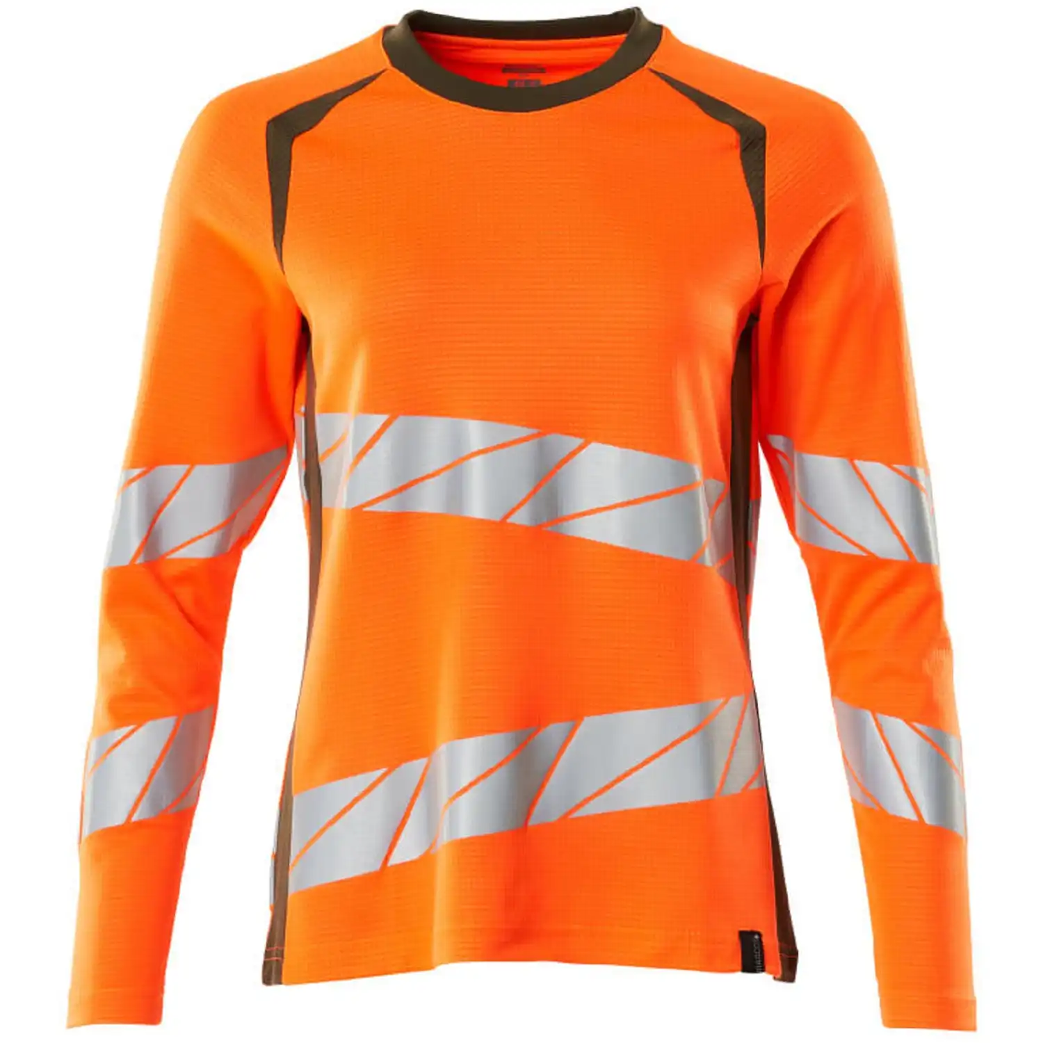 Damen Warnschutz Langarmshirt "ACCELERATE SAFE" UV-Schutz in orange/moosgrün, XXL - Thumbnail 1