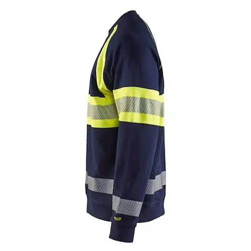 Warnschutz Pullover "3359" in marine/gelb, XL - Thumbnail 3