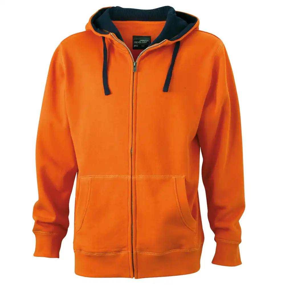 Lifestyle Kapuzen-Sweatjacke "JN963" in dark-orange, XL - Thumbnail 1