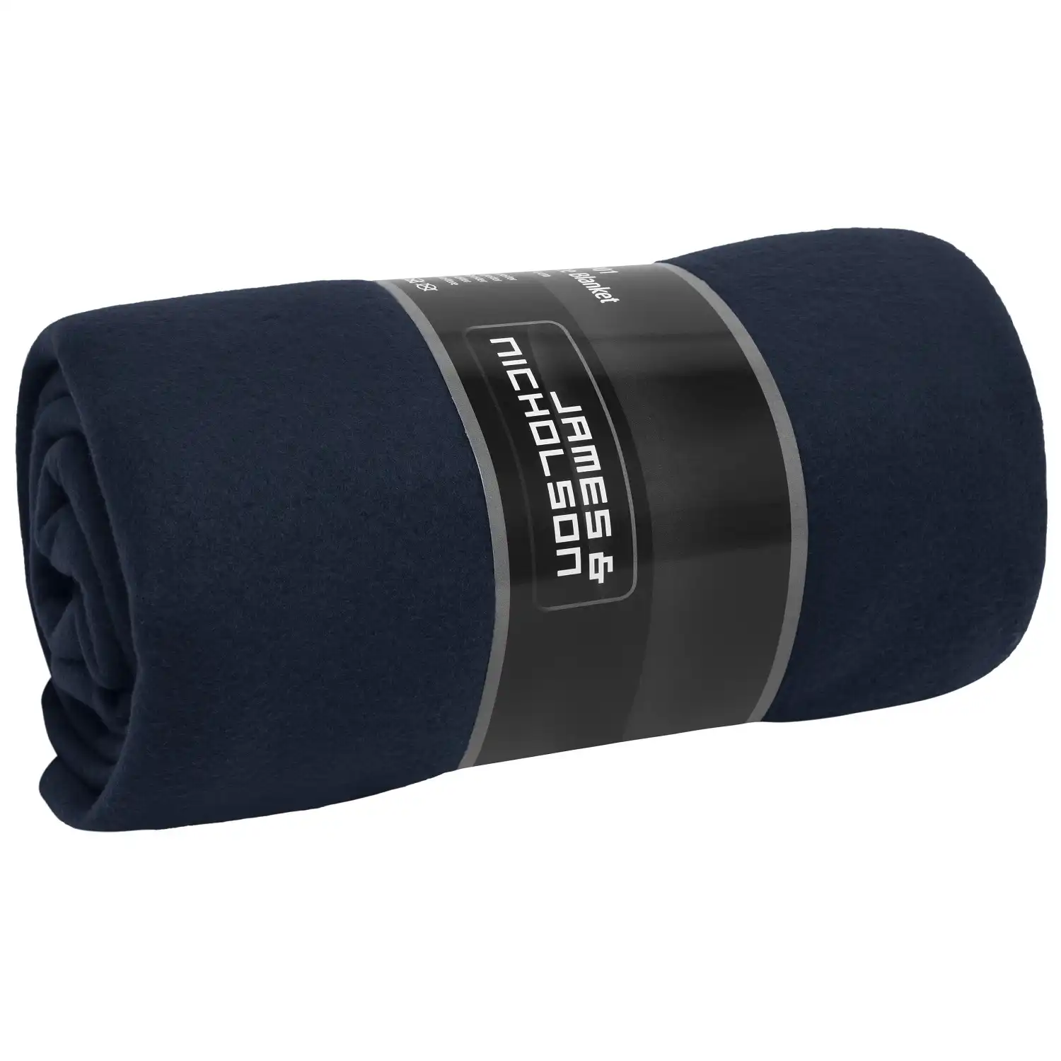 Fleecedecke "JN1901" 130x170 cm in navy/natural - Thumbnail 1