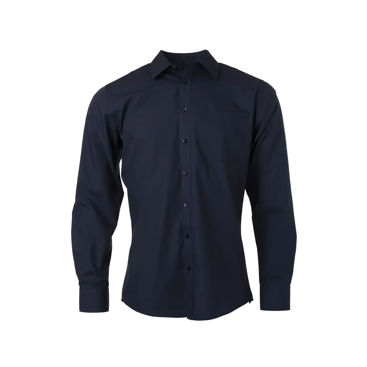 Langarm Hemd "JN678" in navy, 3XL - Bild 1