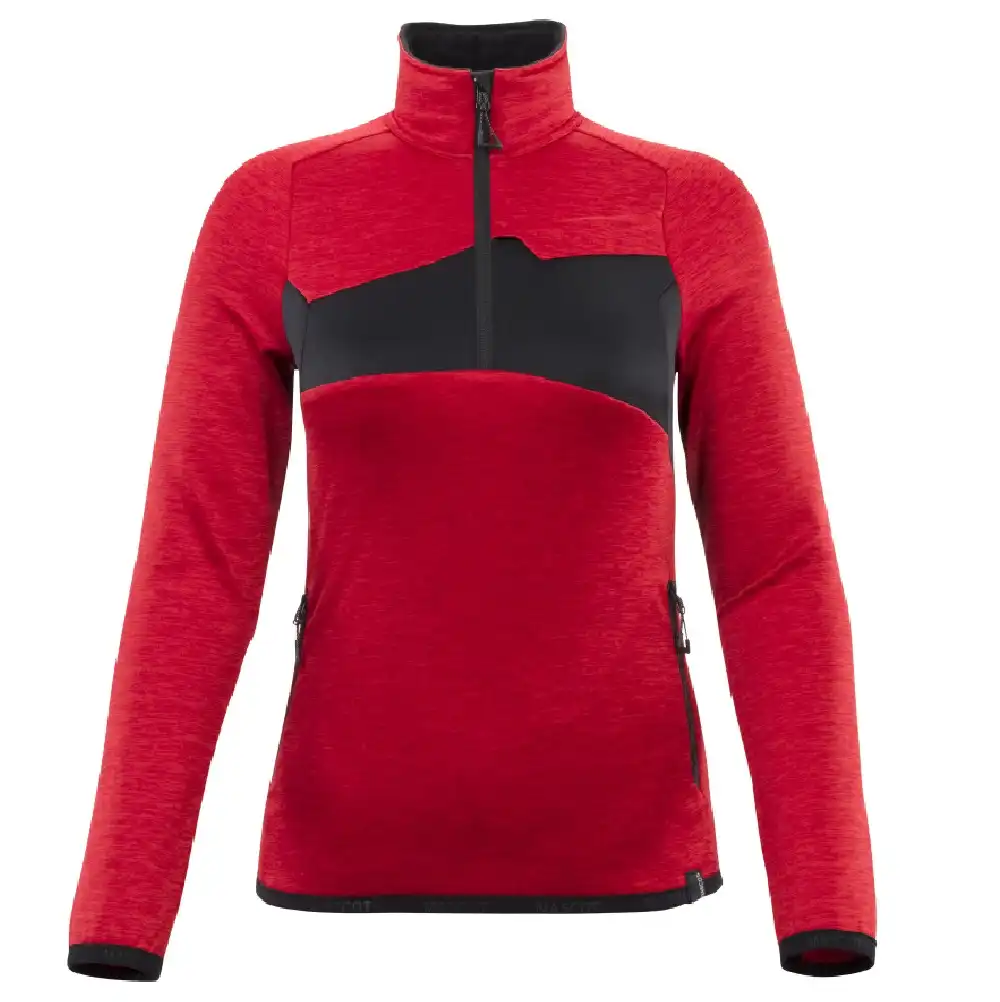 Damen Fleecepullover "ACCELERATE" in verkehrsrot/schwarz, L - Bild 1