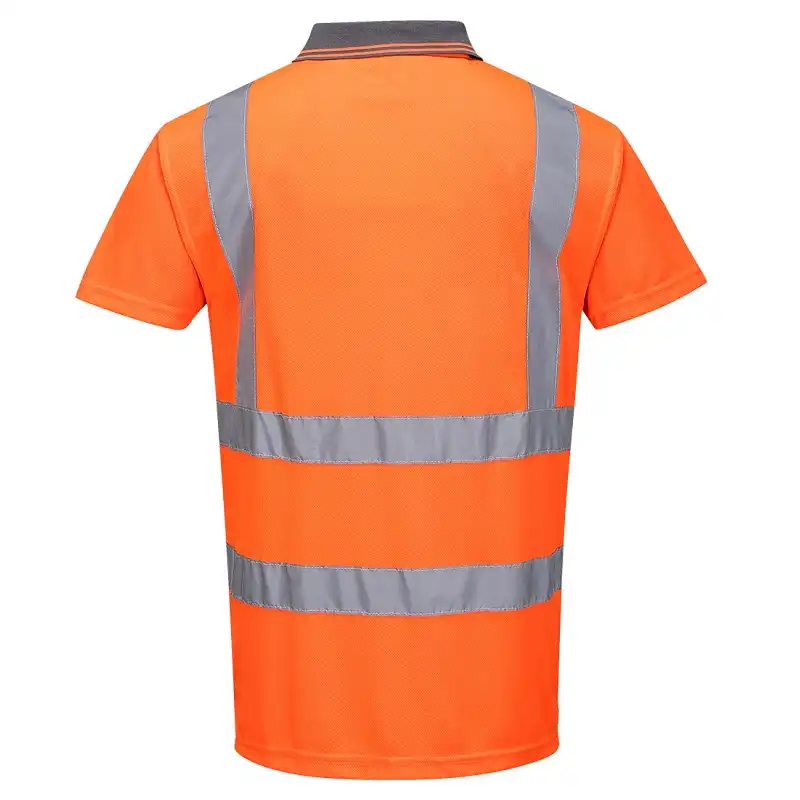 Warnschutz Polo-Shirt "RT22" Bahn orange in 3XL - Thumbnail 2