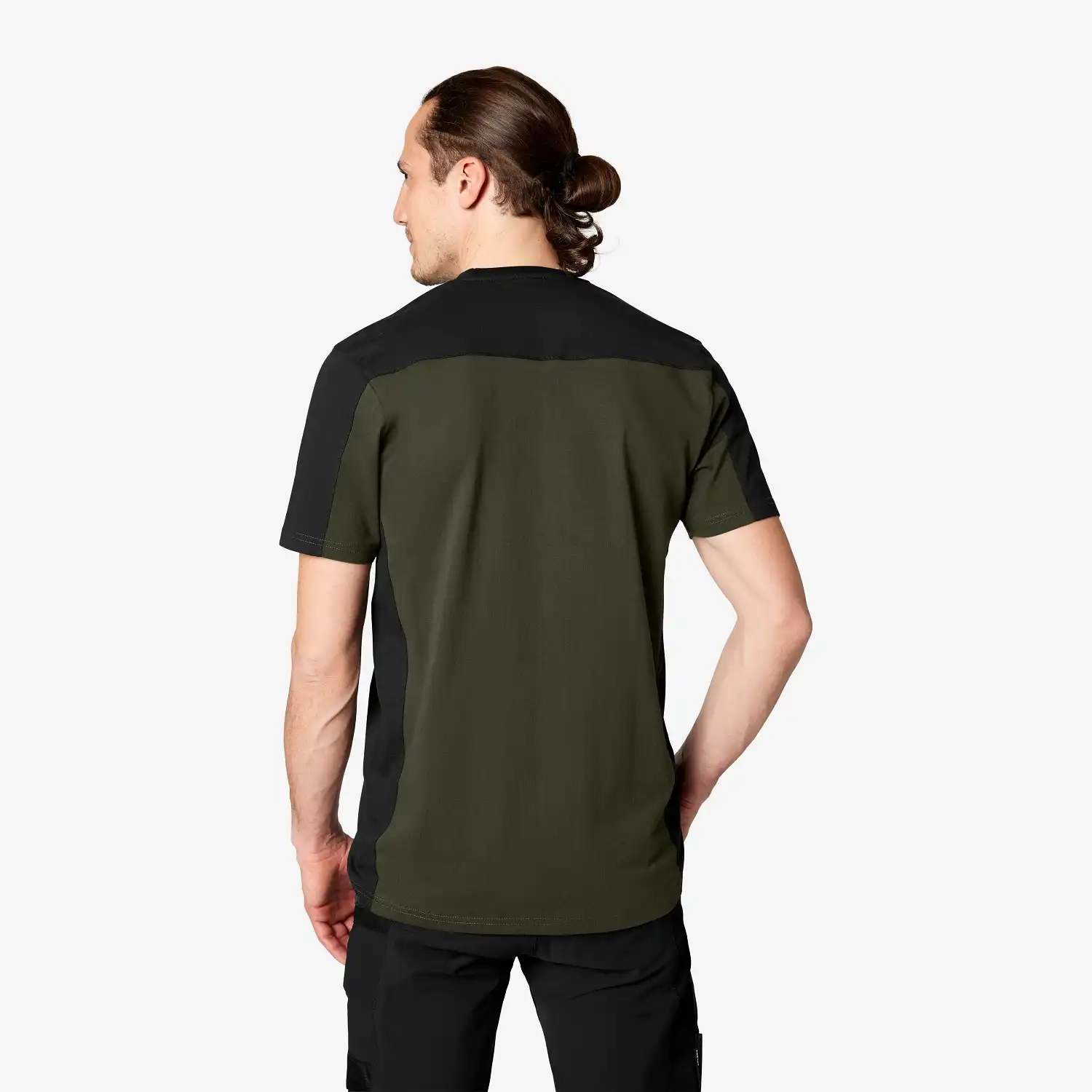 T-Shirt zweifarbig "MARC" in olive/schwarz, L - Thumbnail 2