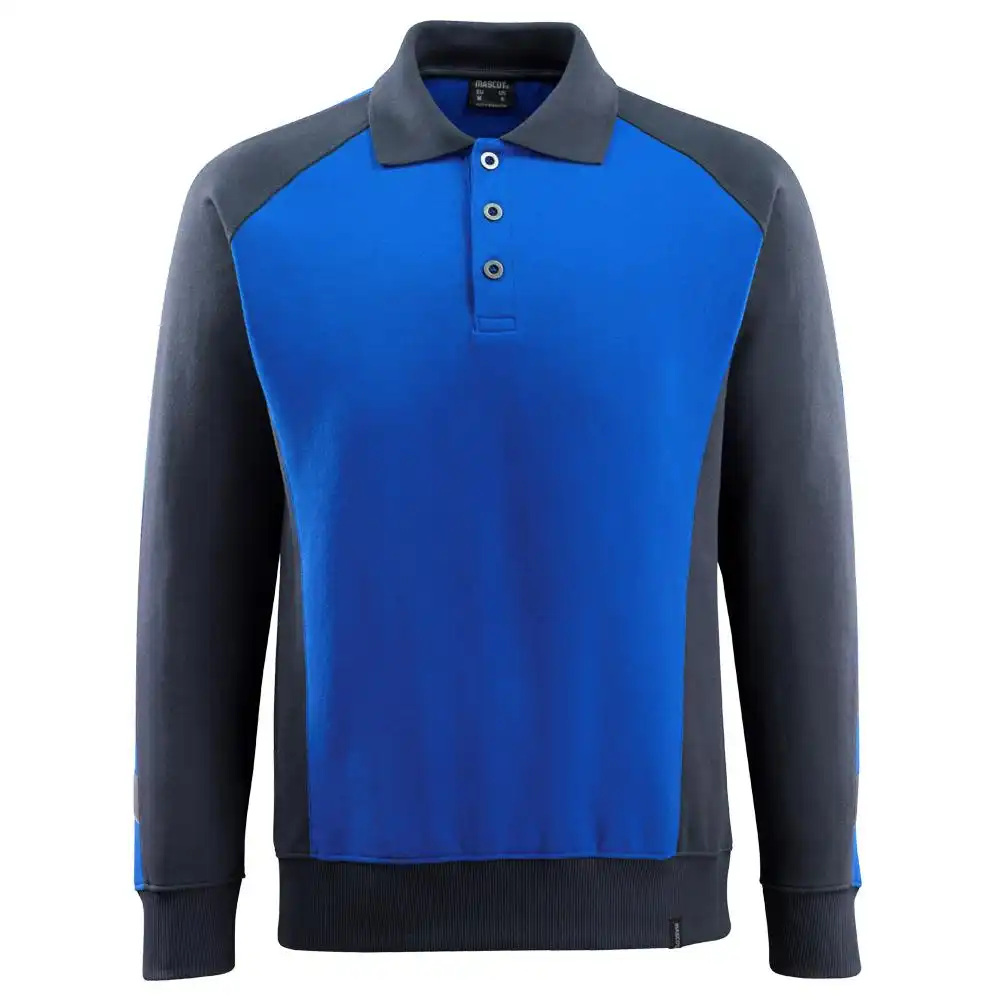Polosweatshirt "MAGDEBURG" Unique in kornblau/schwarz, XXL - Bild 1
